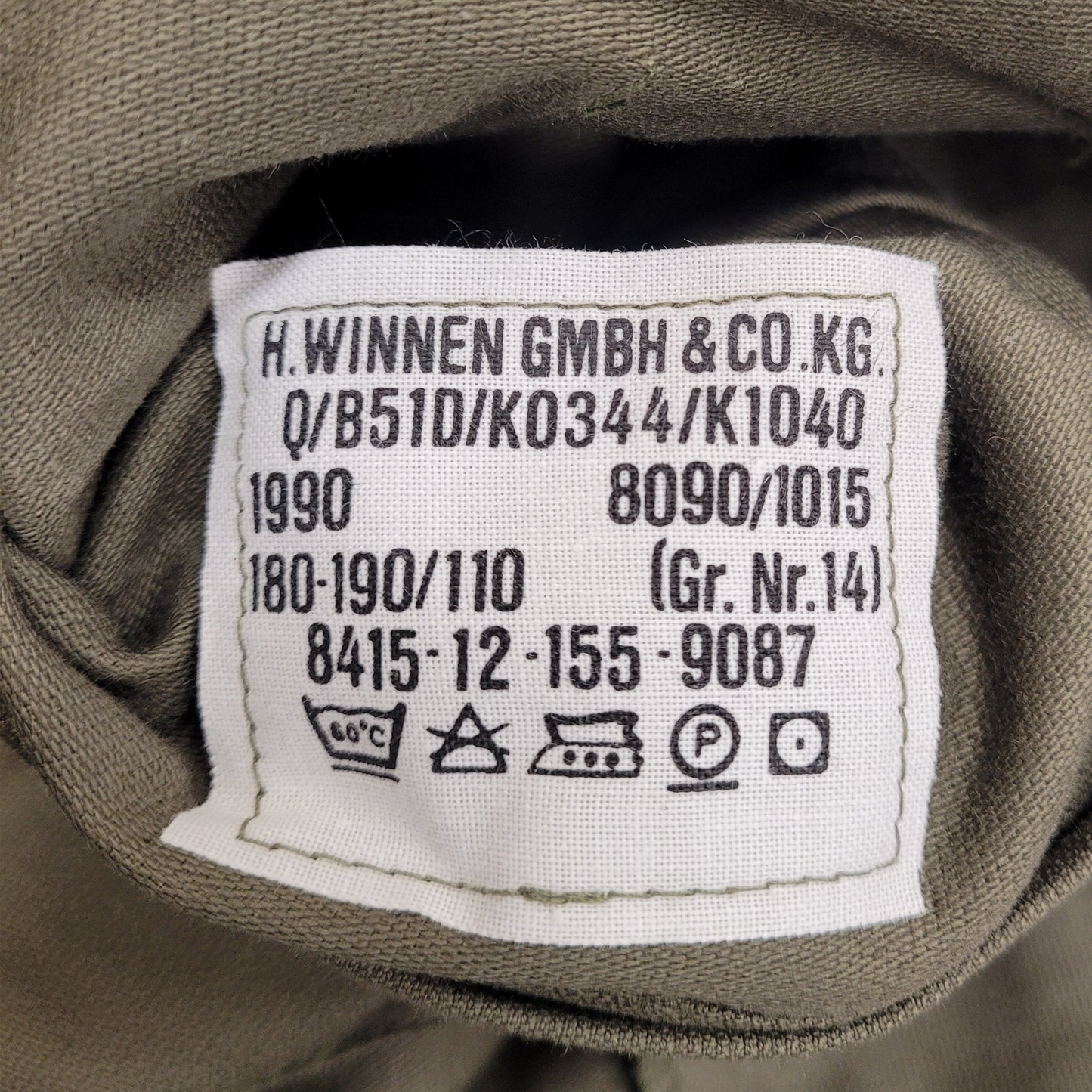 Original German Army Moleskin Jacket Vintage Coat Olive Green