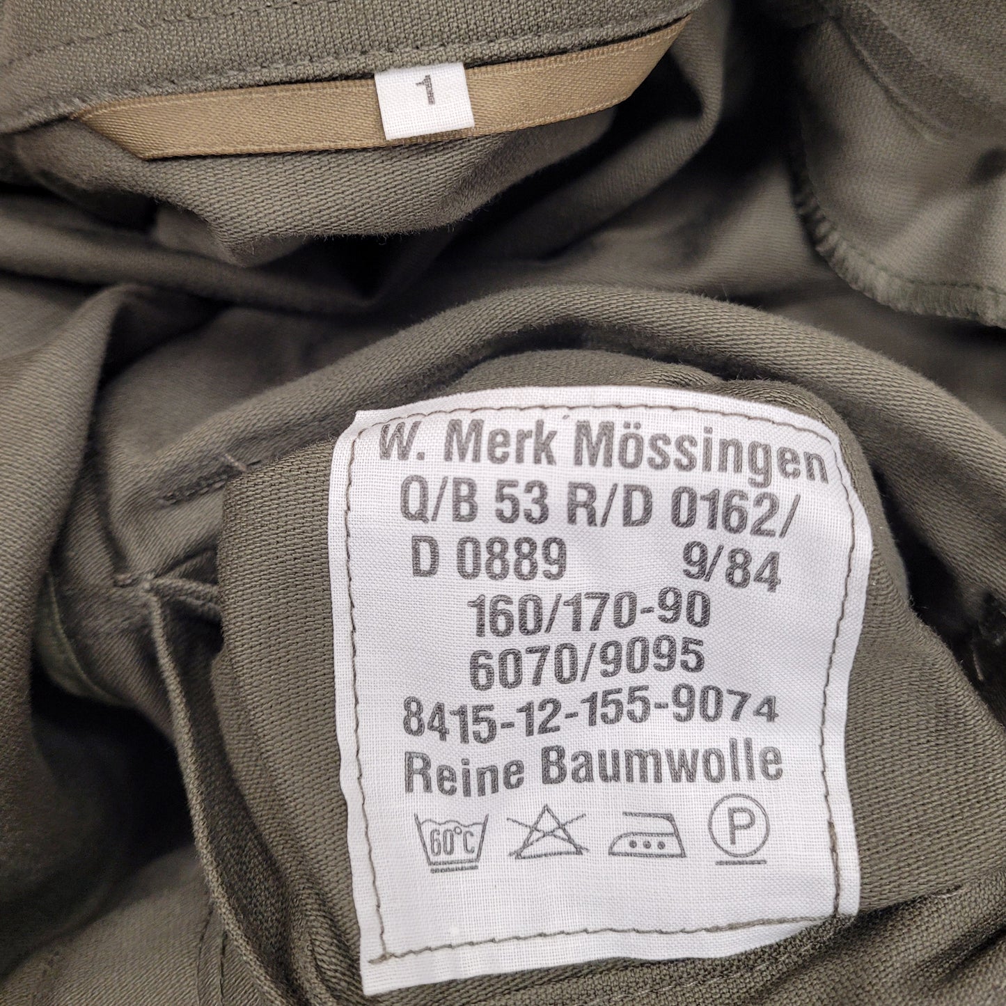 Original German Army Moleskin Jacket Vintage Coat Olive Green