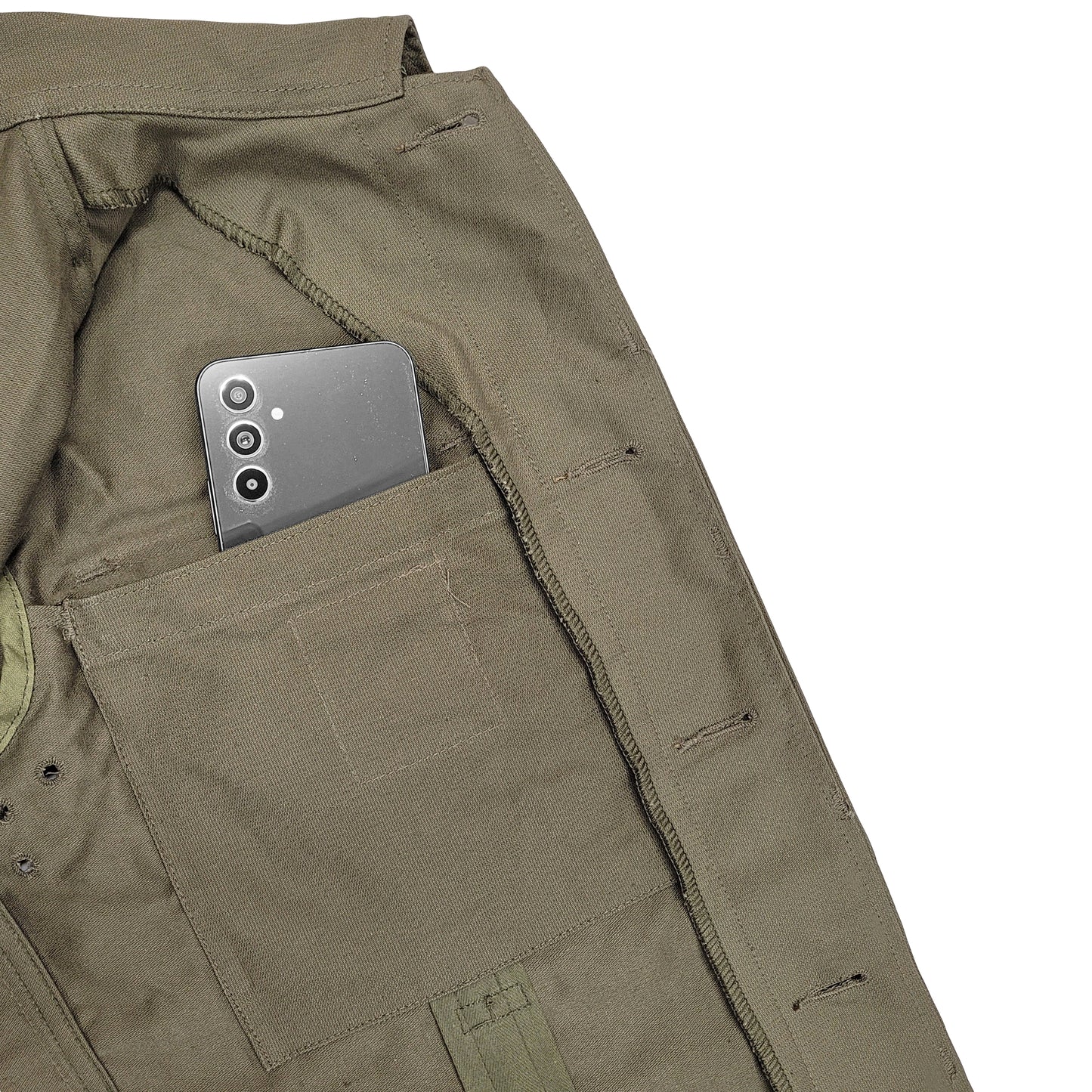 Original German Army Moleskin Jacket Vintage Coat Olive Green