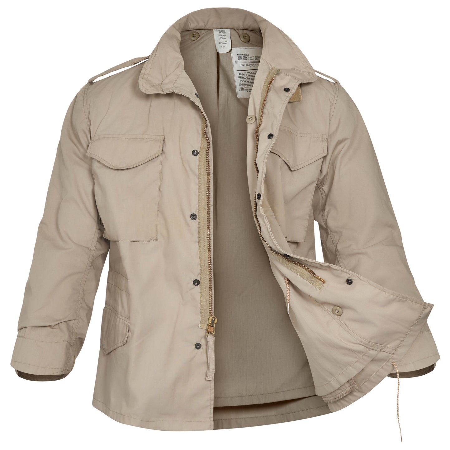 Original US M65 Jacket Combat Field Coat Military Vintage Surplus Beige
