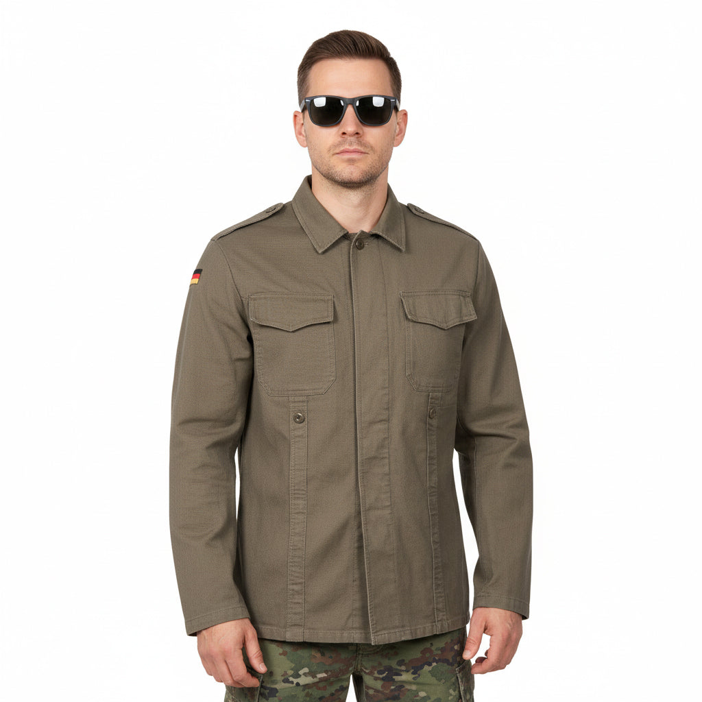 Original German Army Moleskin Jacket Vintage Coat Olive Green