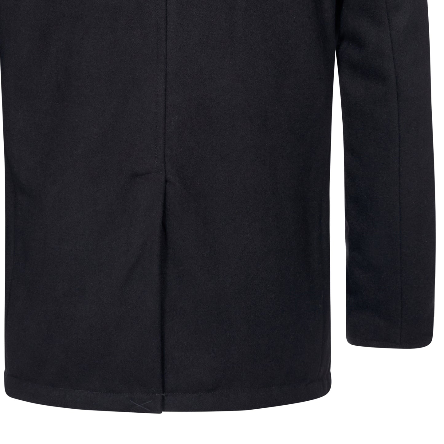 Pea Coat US Navy Military Style Wool Jacket Black