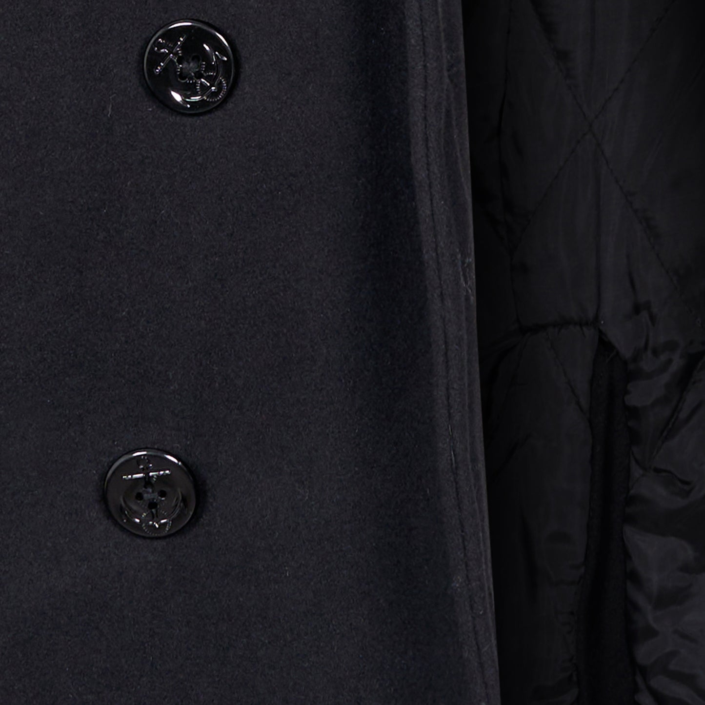 Pea Coat US Navy Military Style Wool Jacket Black
