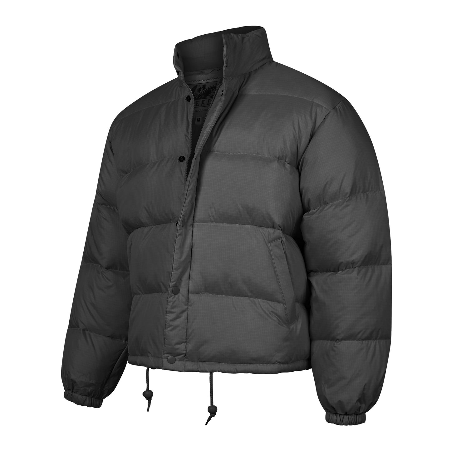 Puffer Jacket Winter Padded Insulated Warm Coat Bomber Black