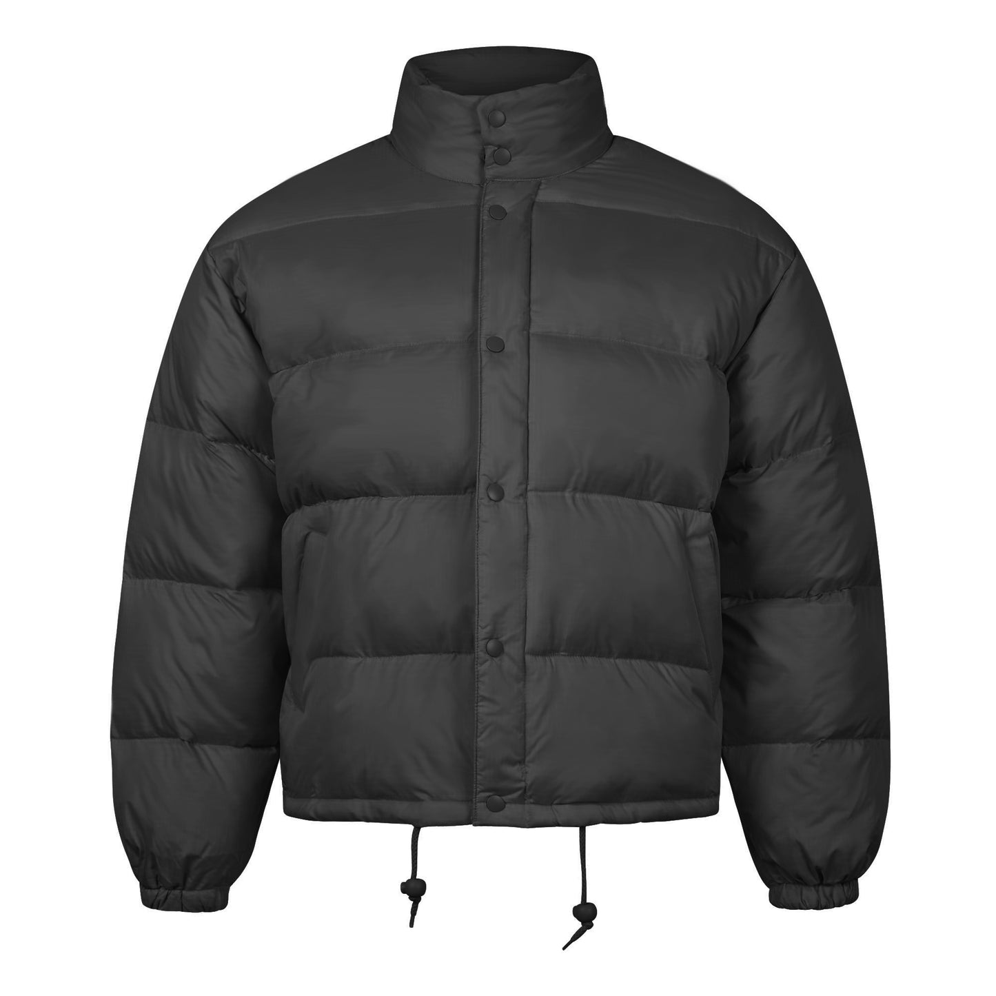 Puffer Jacket Padded Insulated PVC Warm Coat Black