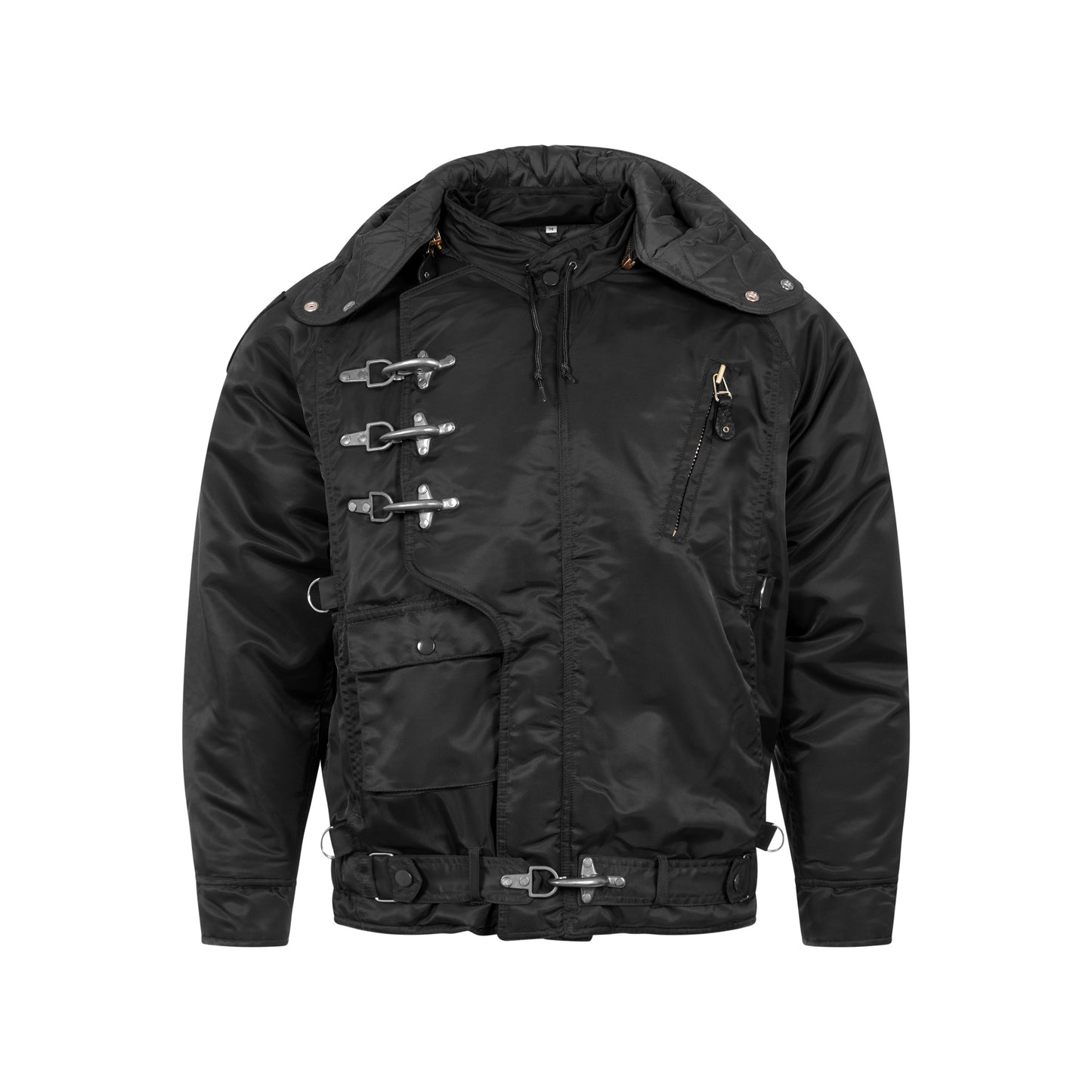Padded Jacket US Emergency Rescue Bomber Hooded Coat Black