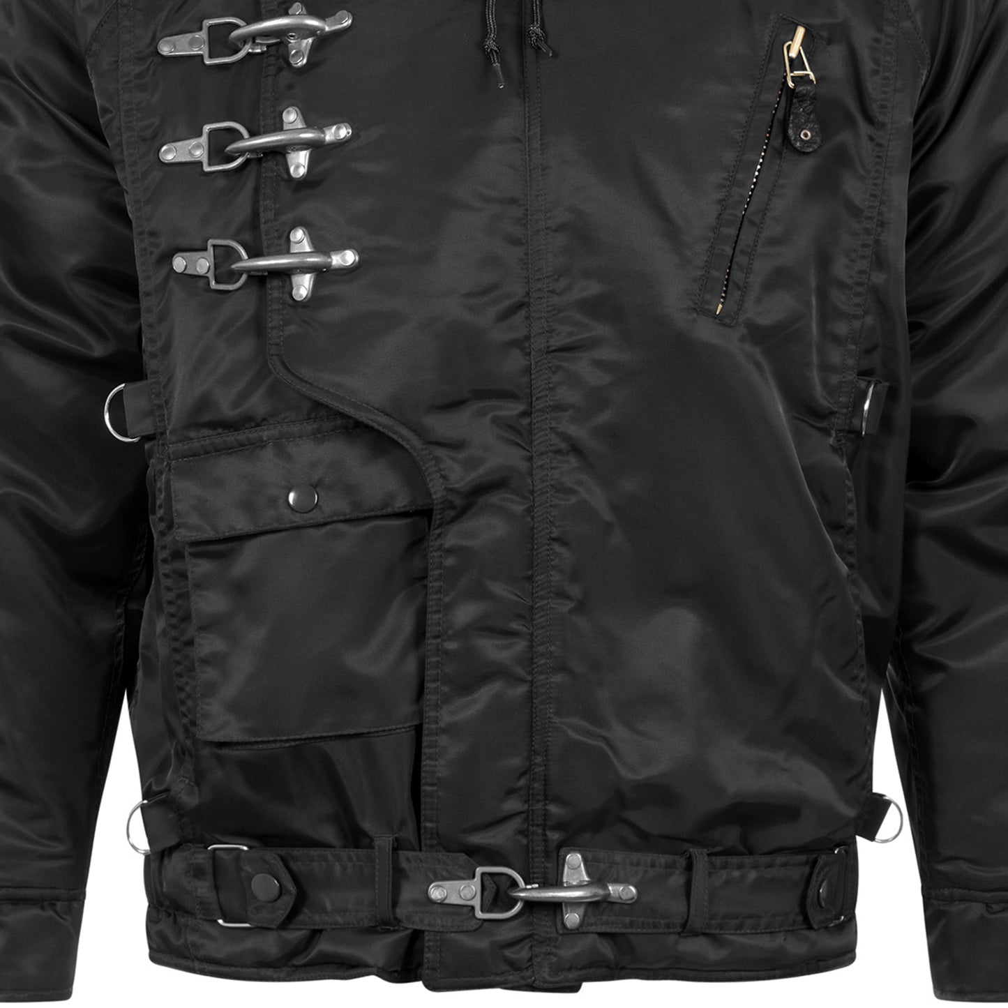 Padded Jacket US Emergency Rescue Bomber Hooded Coat Black