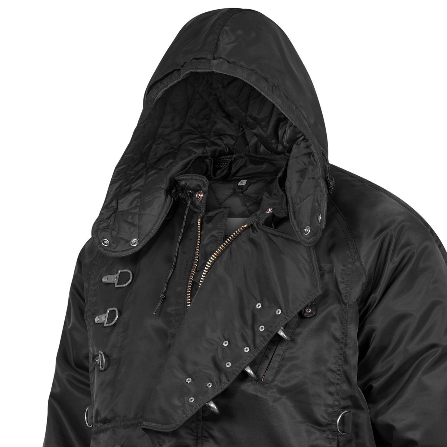 Padded Jacket US Emergency Rescue Bomber Hooded Coat Black