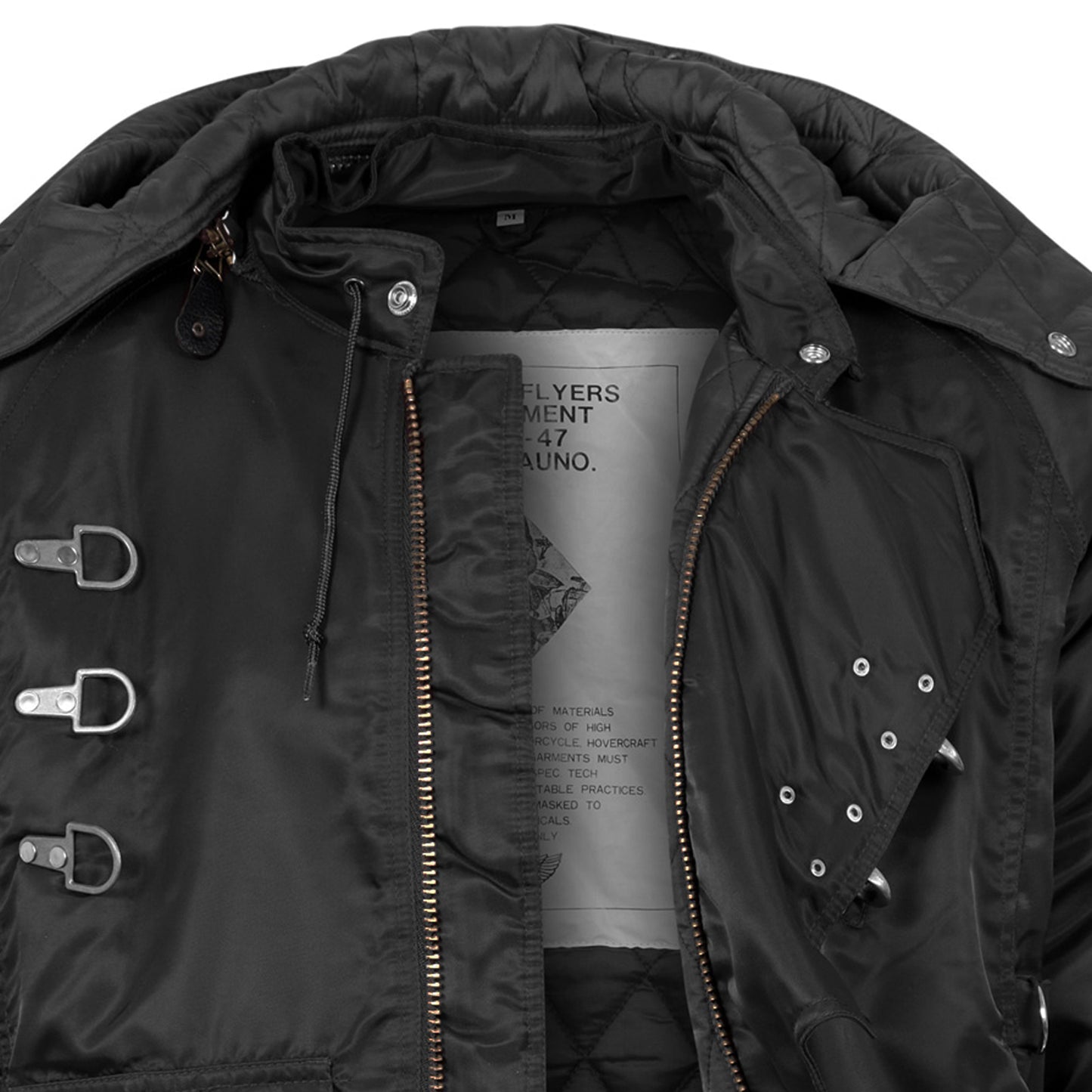 Padded Jacket US Emergency Rescue Bomber Hooded Coat Black