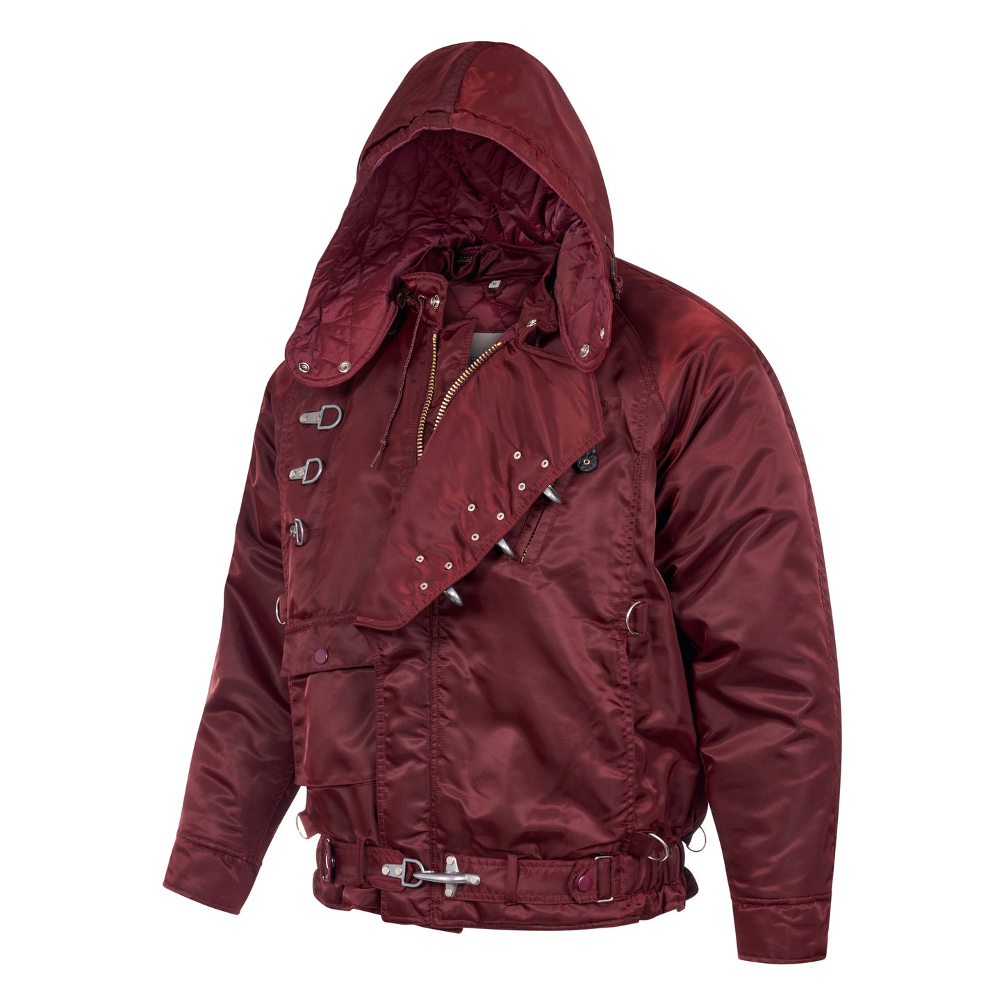 Padded Jacket US Emergency Rescue Bomber Hooded Coat Maroon