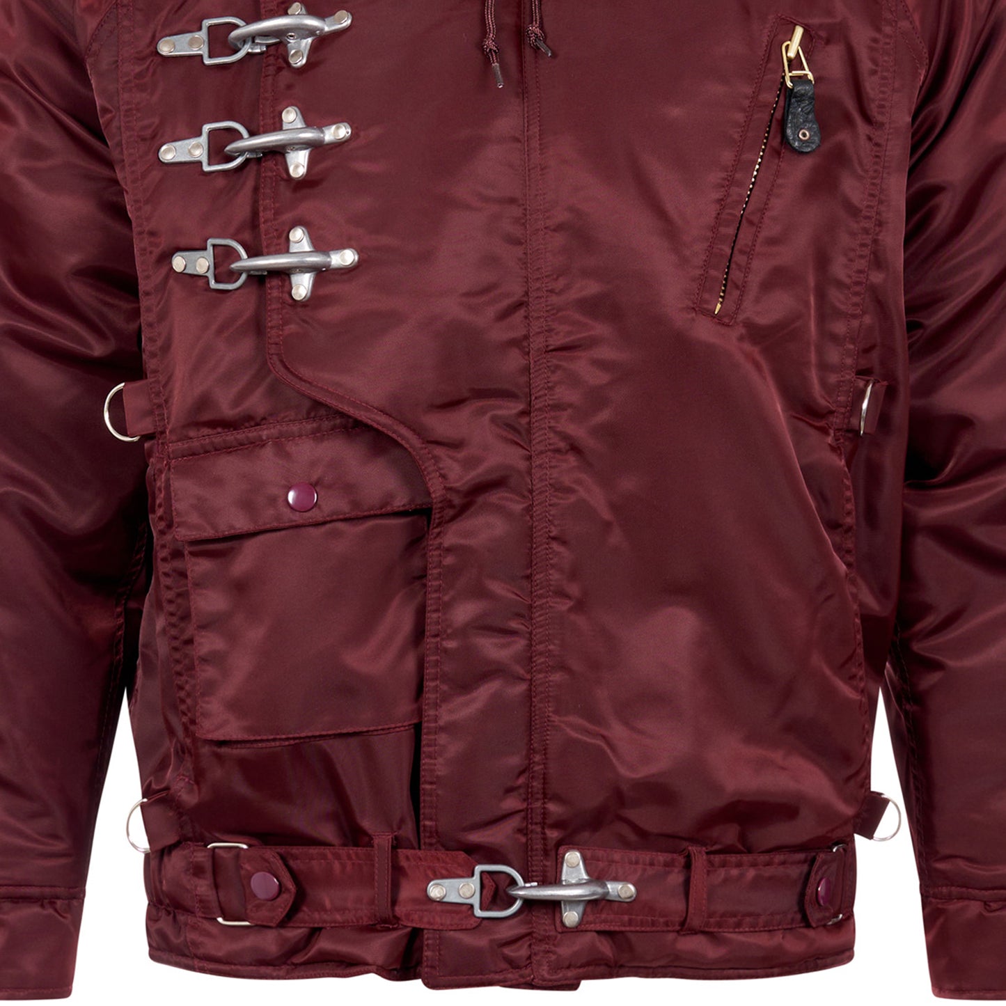 Padded Jacket US Emergency Rescue Bomber Hooded Coat Maroon