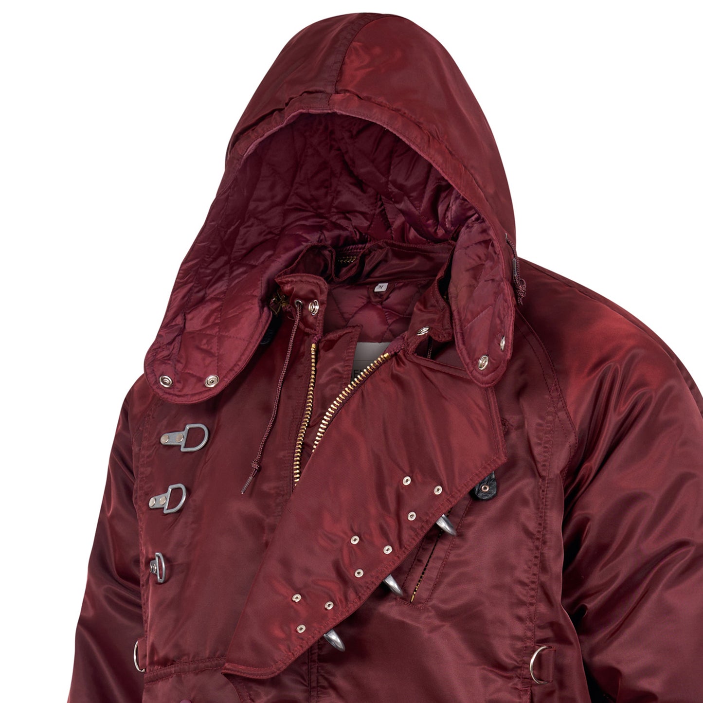 Padded Jacket US Emergency Rescue Bomber Hooded Coat Maroon