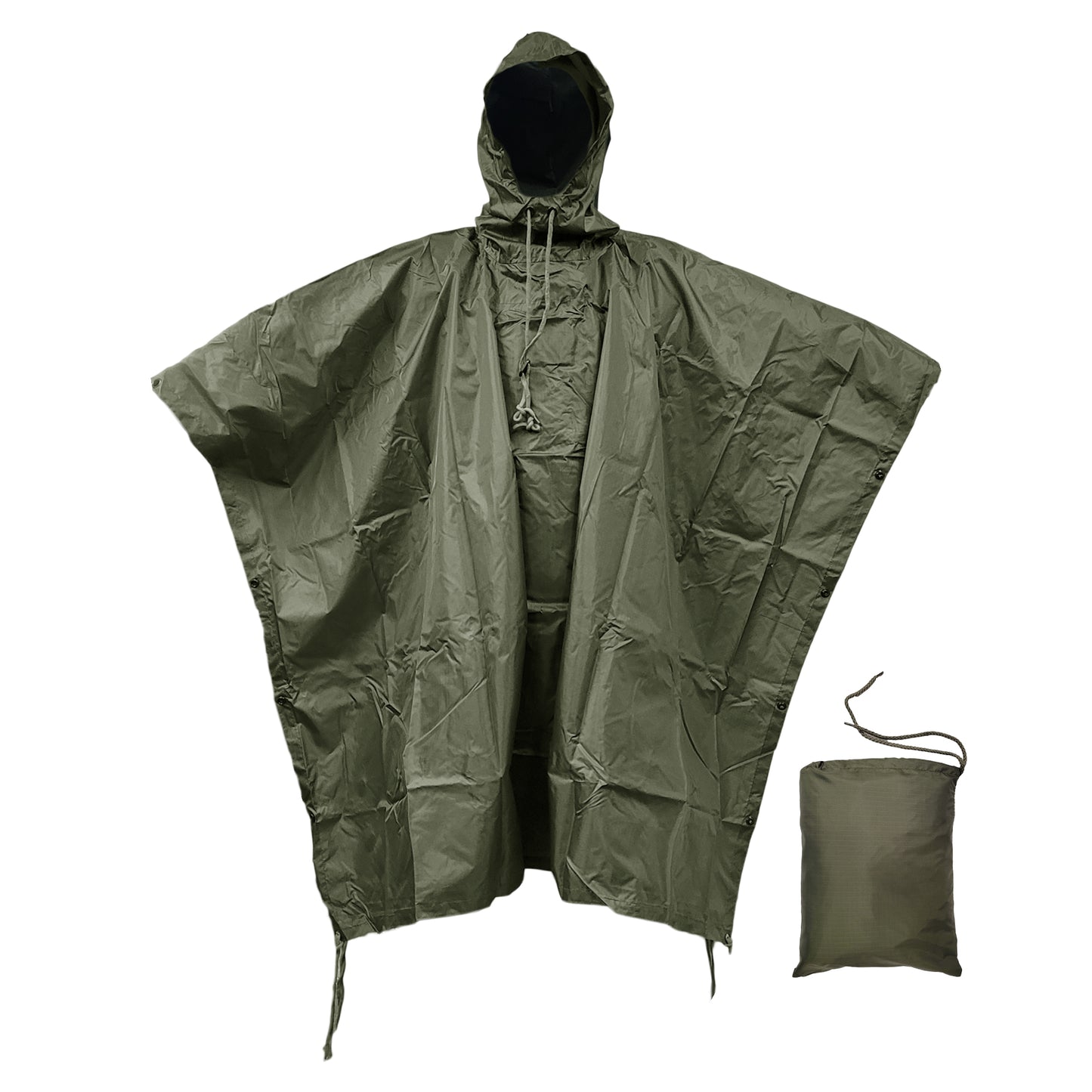 Waterproof Poncho Hiking Camping Travel Ripstop Rain Cover Olive