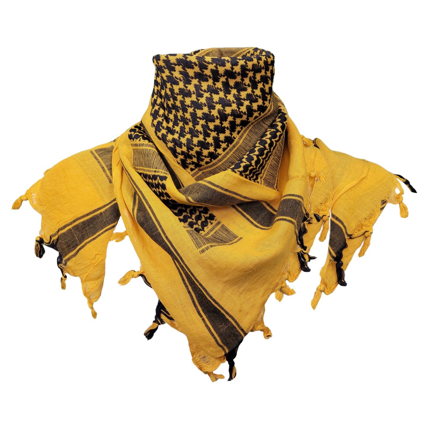 Army Scarf Military Style Combat Tactical Neck Warmer Black / Yellow