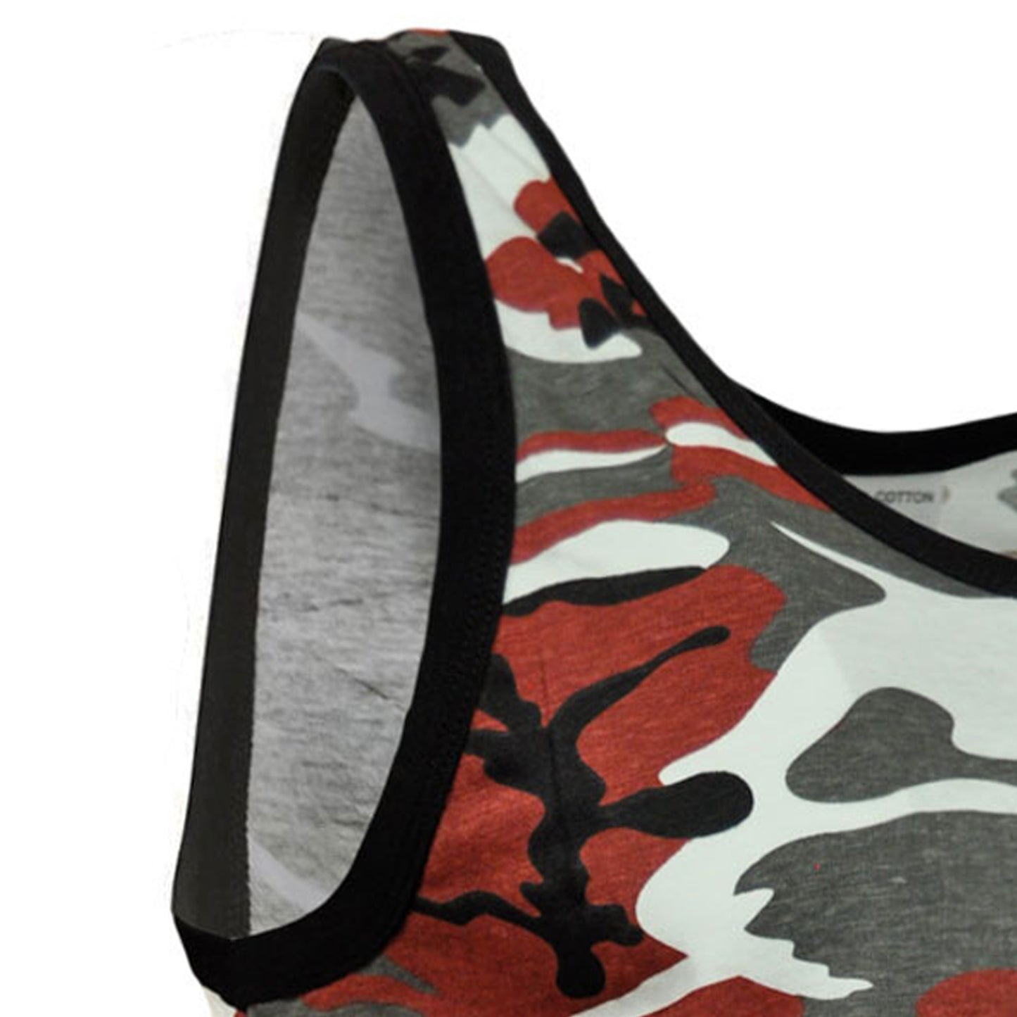 Army Vest Military Style Singlet Sleeveless Tank Top Red Camo