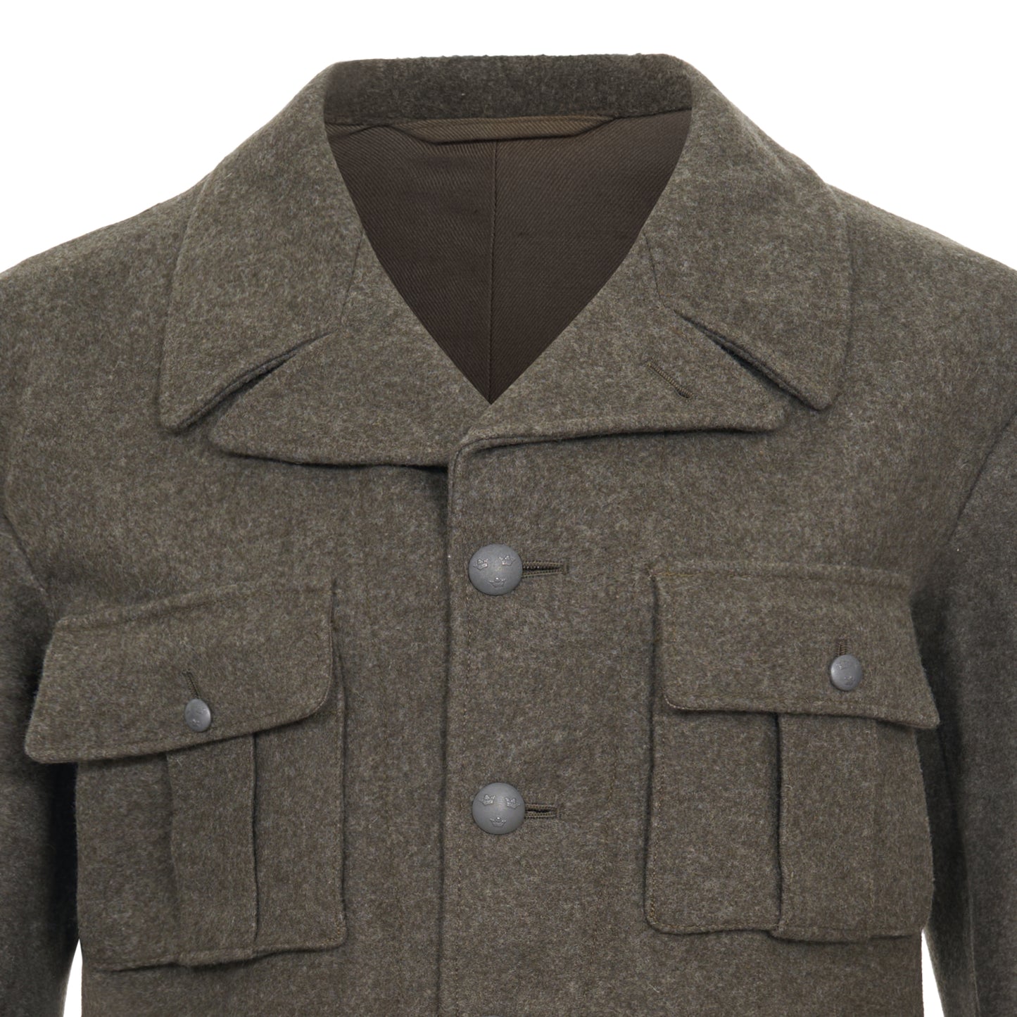 Original Swedish Army Wool Jacket Military Vintage Surplus Coat Olive