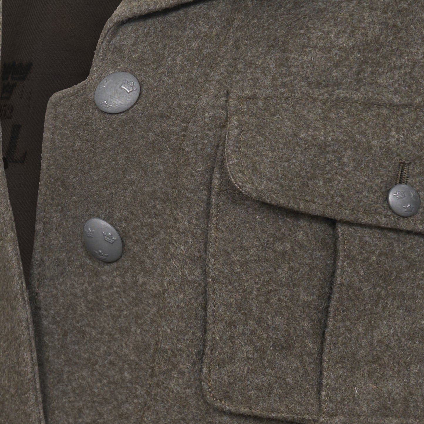 Original Swedish Army Wool Jacket Military Vintage Surplus Coat Olive