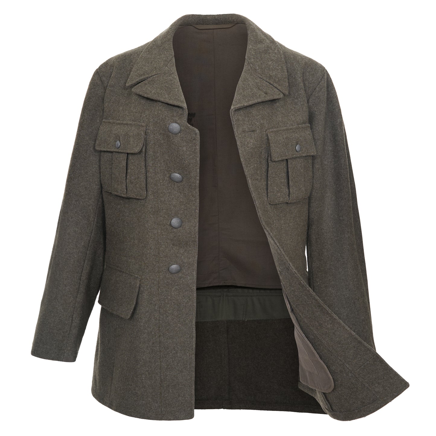 Original Swedish Army Wool Jacket Military Vintage Surplus Coat Olive