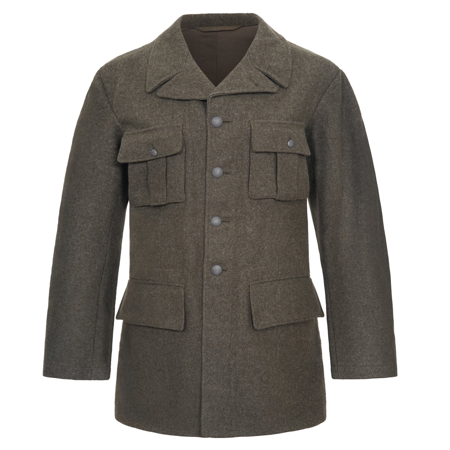 Original Swedish Army Wool Jacket Military Vintage Surplus Coat Olive