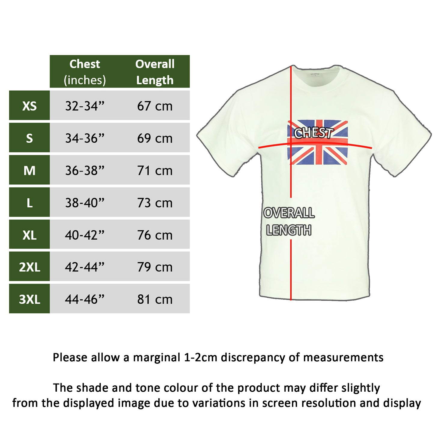 T-Shirt Union Jack Flag Printed Cotton Short Sleeve Top White