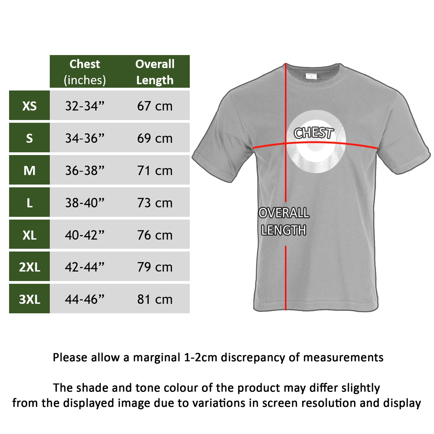 Army T-Shirt Printed Target Combat Cotton Short Sleeve Top Black