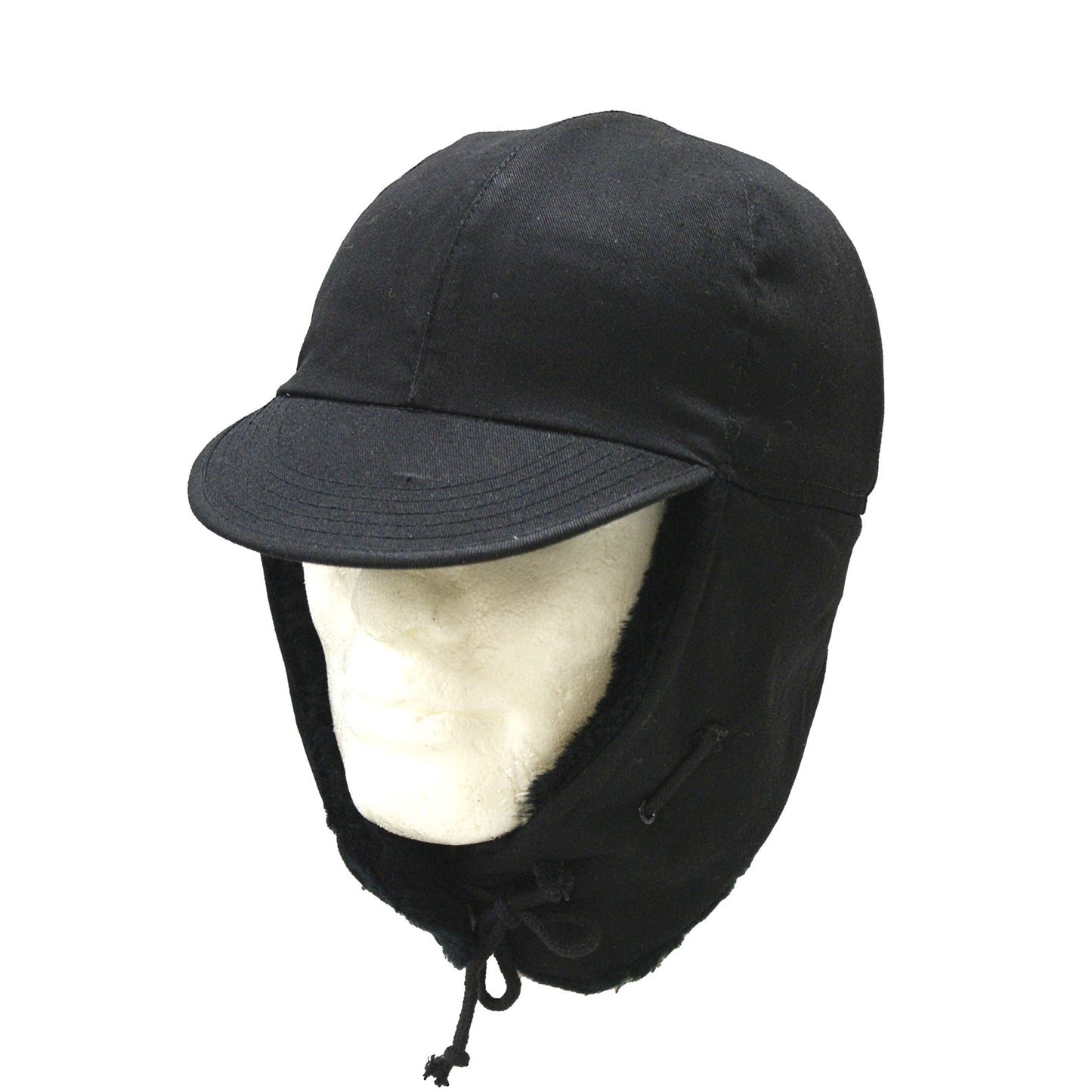 Winter Hat Army Style Camping Fishing Trapper Black