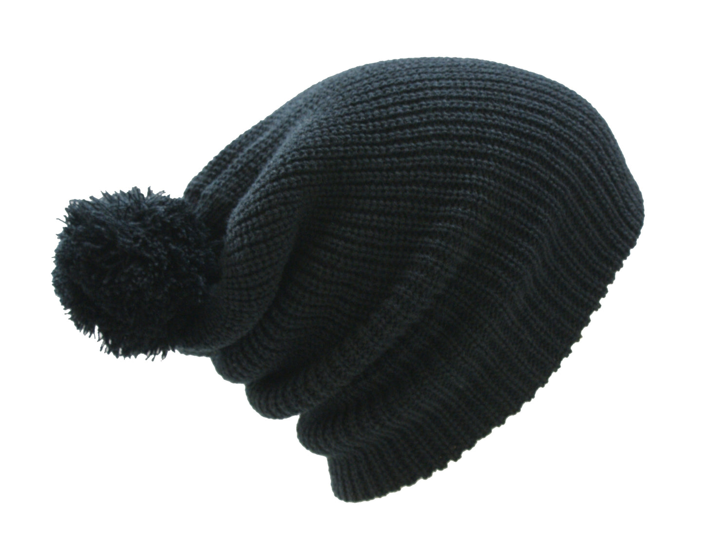 Pom Pom Beanie Hat Winter Watch Cap Black
