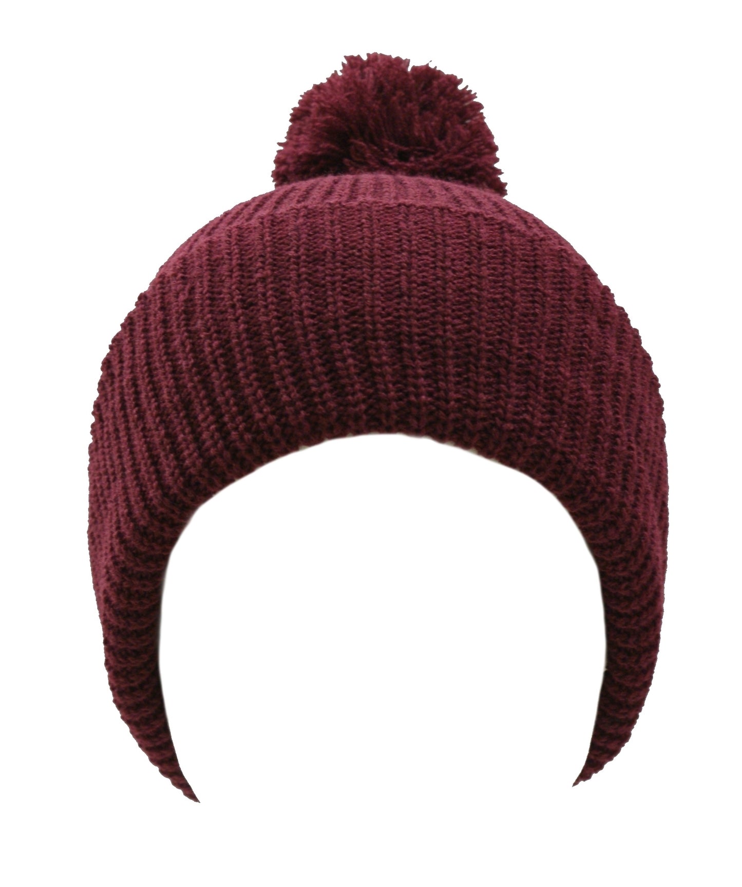 Pom Pom Beanie Hat Winter Watch Cap Maroon