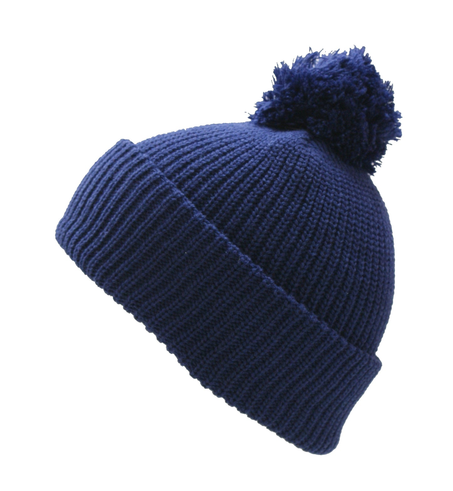 Pom Pom Beanie Hat Winter Watch Cap Navy