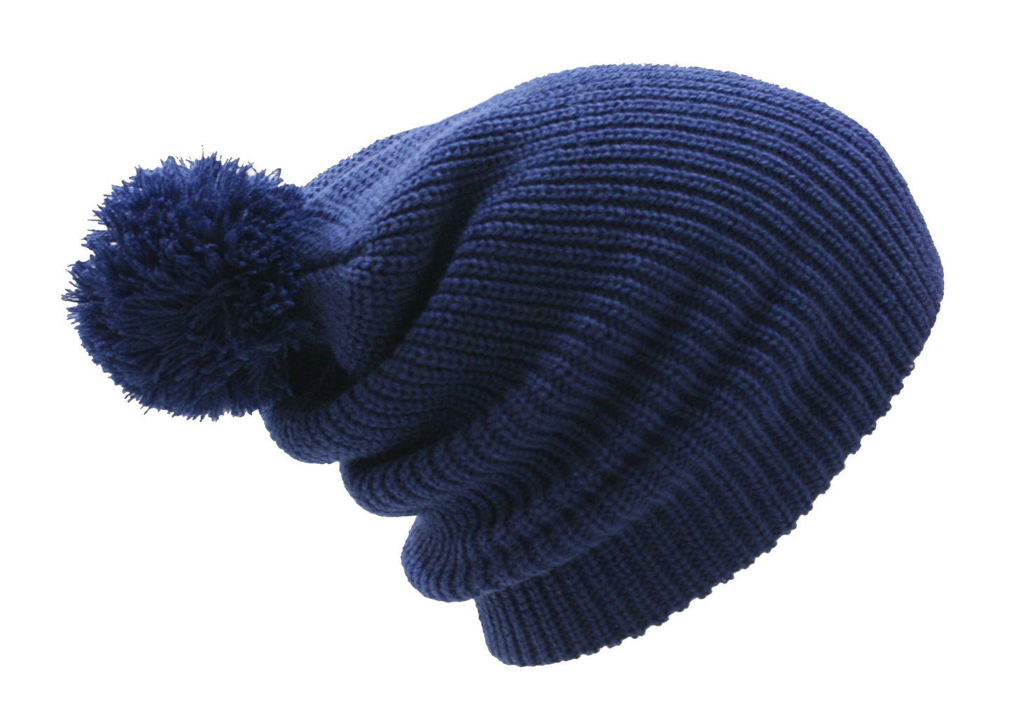 Pom Pom Beanie Hat Winter Watch Cap Navy