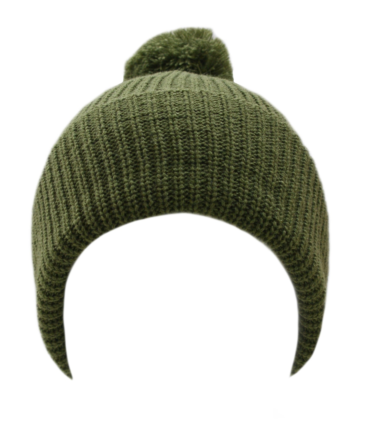 Pom Pom Beanie Hat Winter Watch Cap Olive