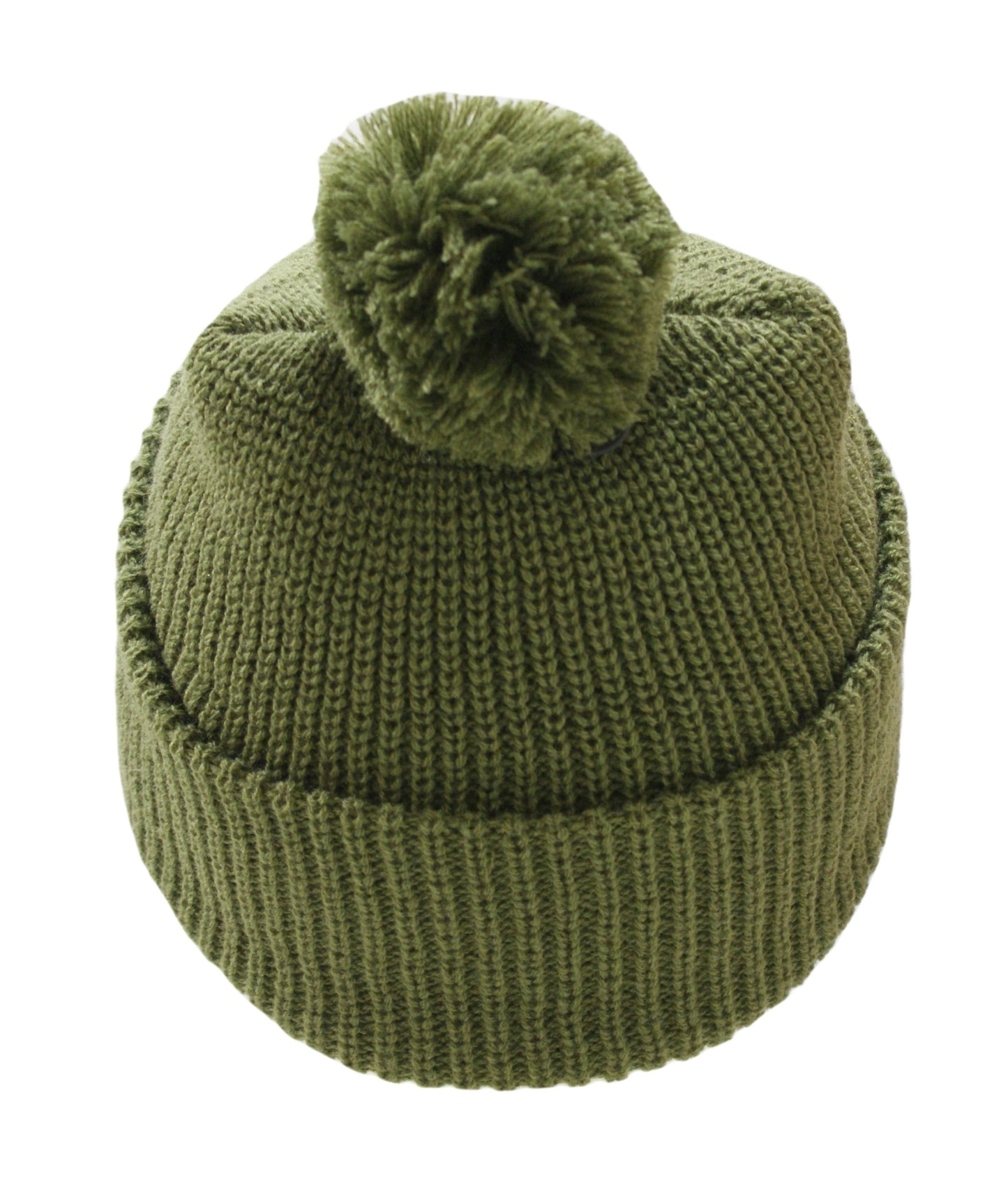 Pom Pom Beanie Hat Winter Watch Cap Olive