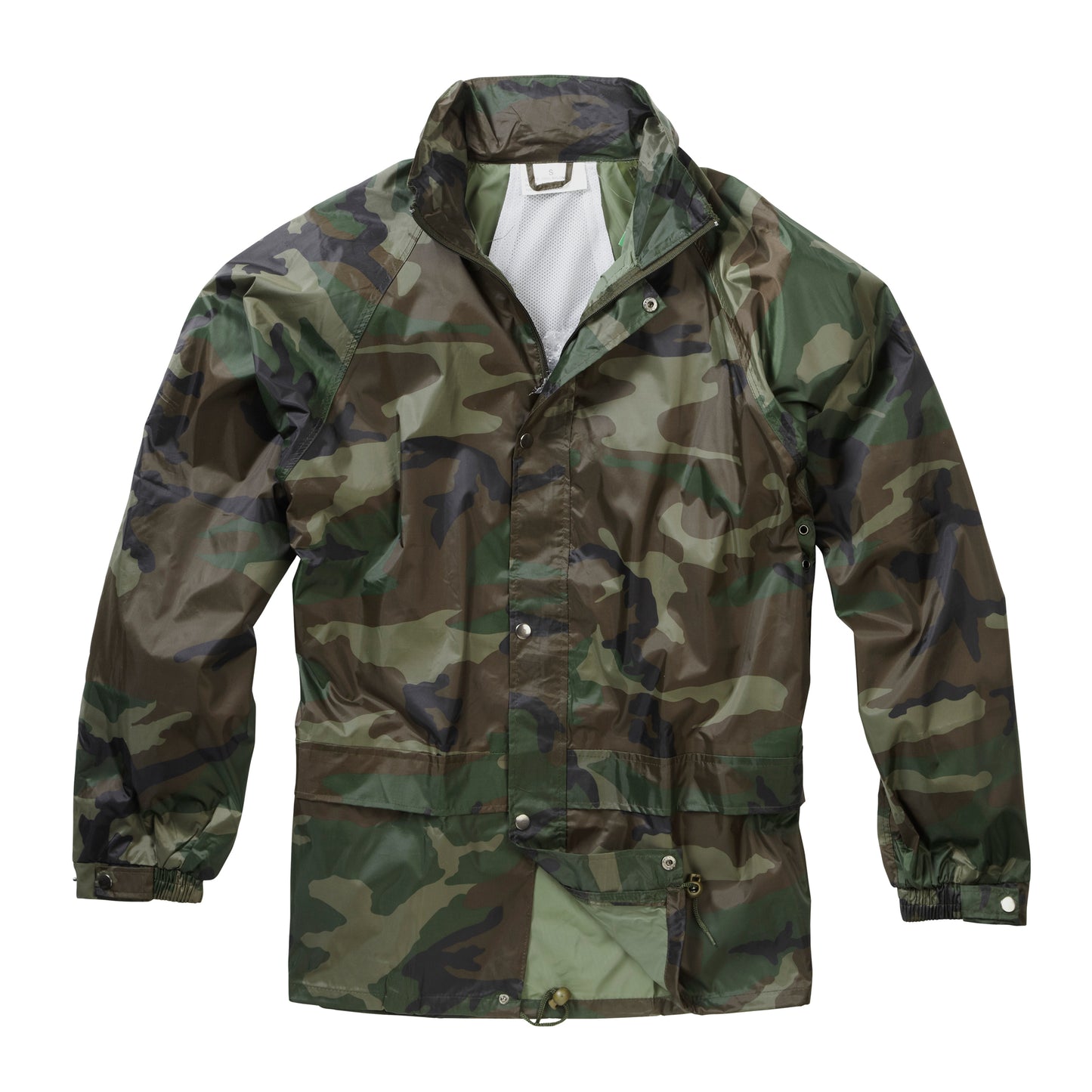 Waterproof Jacket Trouser Set Raincoat Hiking Camping Outerwear Woodland Camo