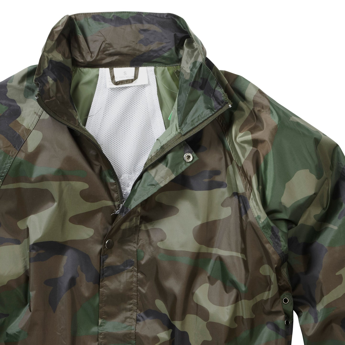 Waterproof Jacket Trouser Set Raincoat Hiking Camping Outerwear Woodland Camo