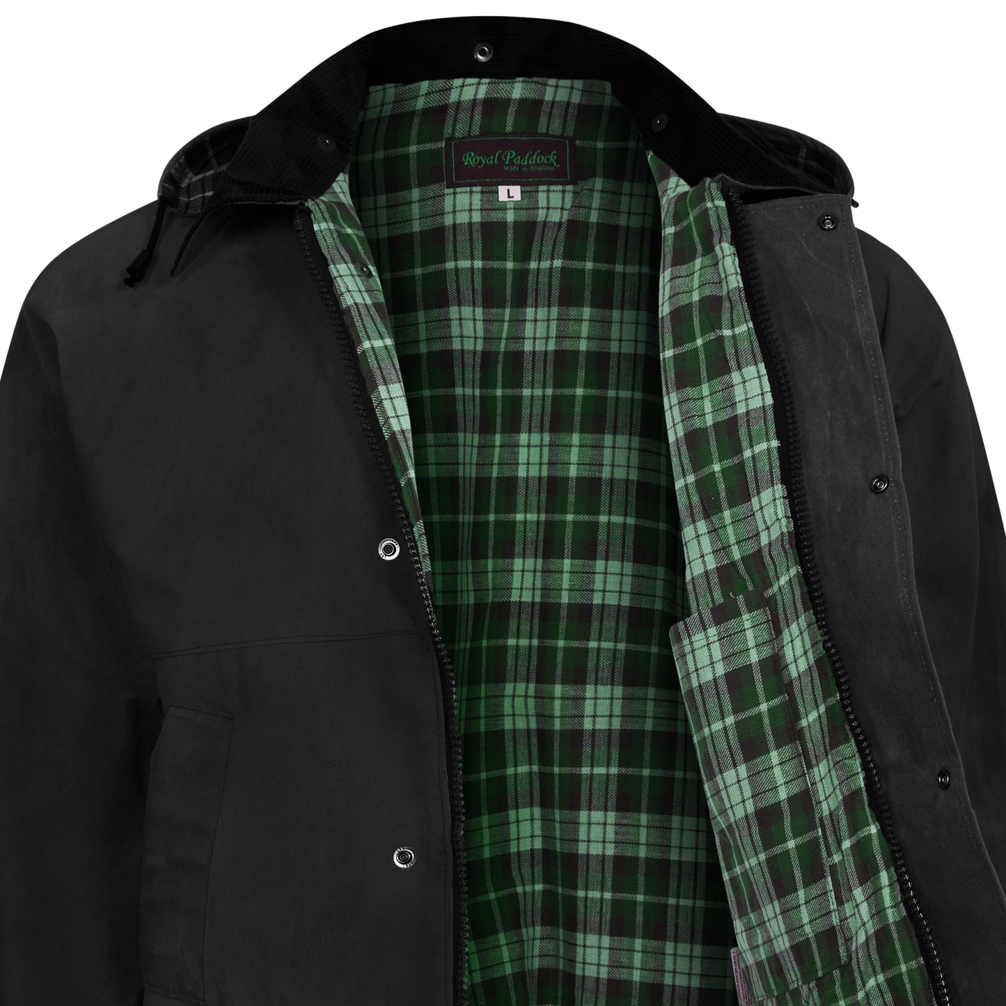 Wax Jacket Original British Classic Hunting Fishing Riding Coat Black