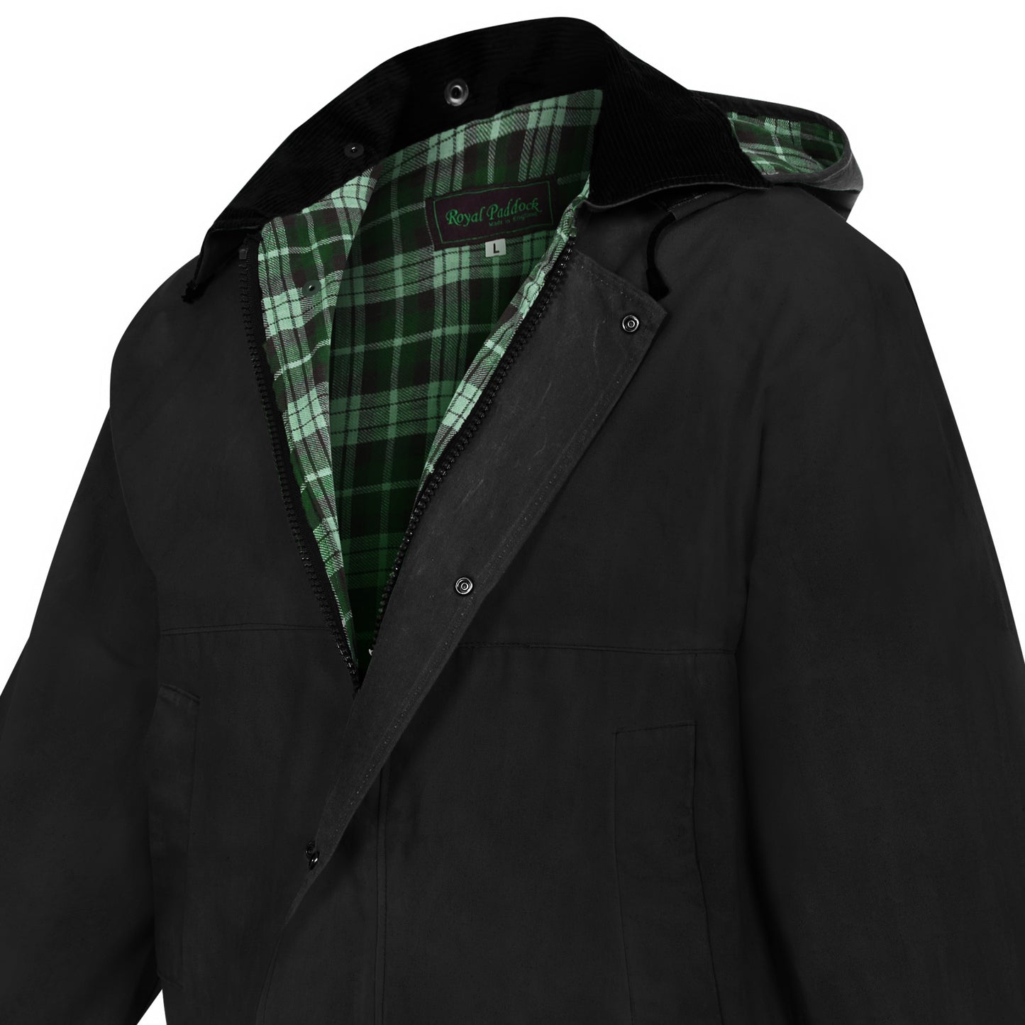 Wax Jacket Original British Classic Hunting Fishing Riding Coat Black