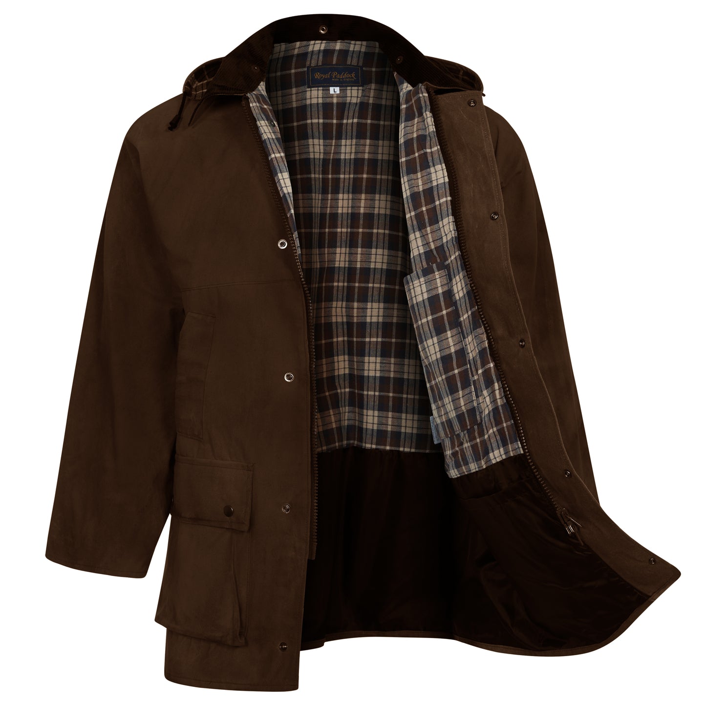 Wax Jacket Original British Classic Hunting Fishing Riding Coat Brown