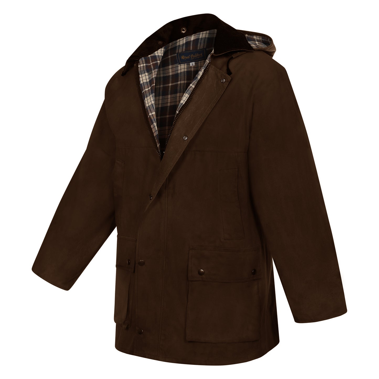 Wax Jacket Original British Classic Hunting Fishing Riding Coat Brown