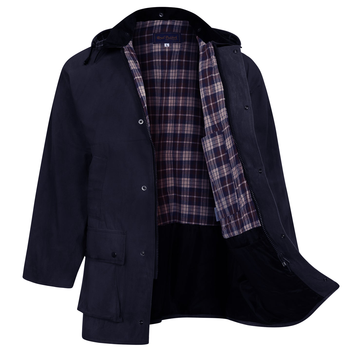Wax Jacket Original British Classic Hunting Fishing Riding Coat Navy
