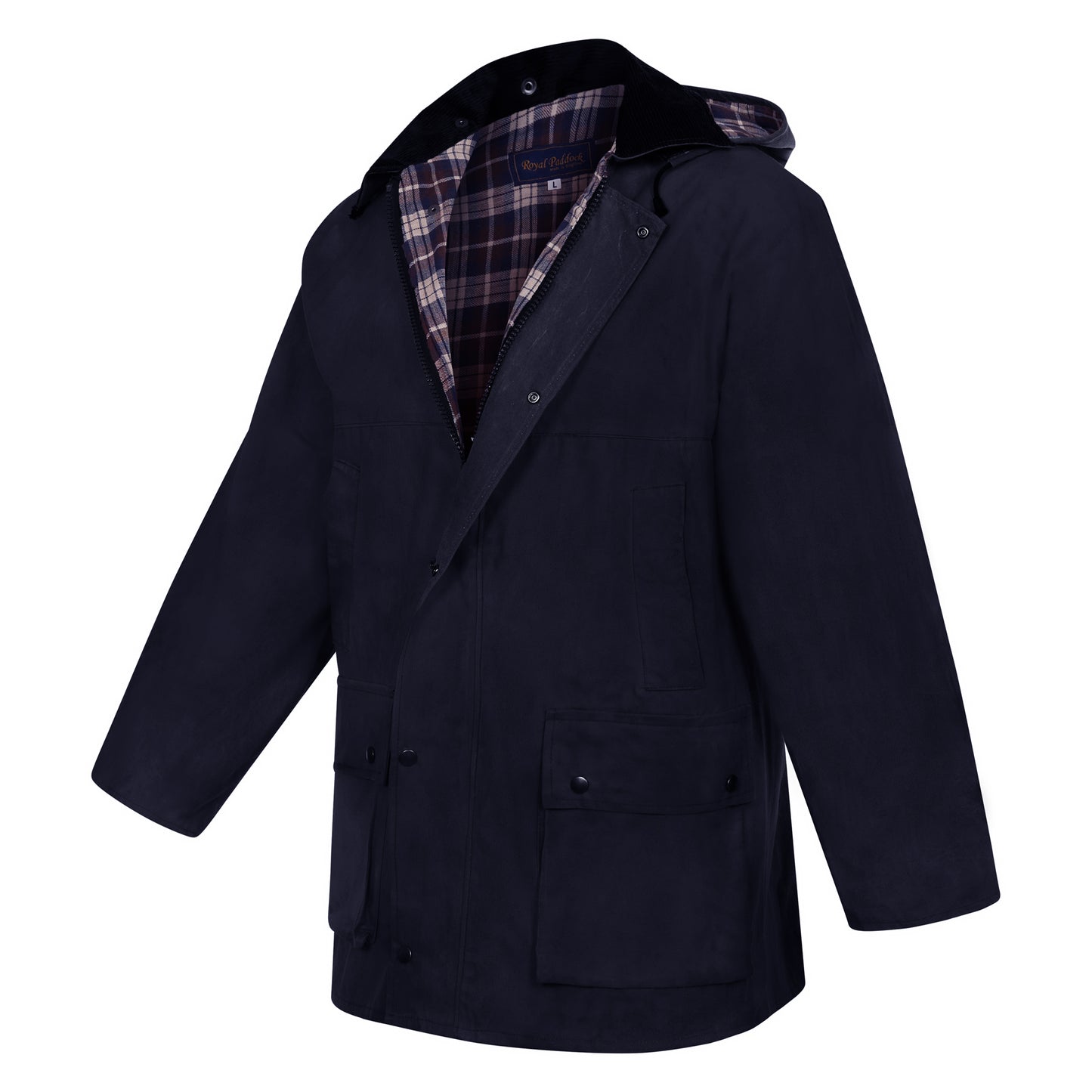 Wax Jacket Original British Classic Hunting Fishing Riding Coat Navy