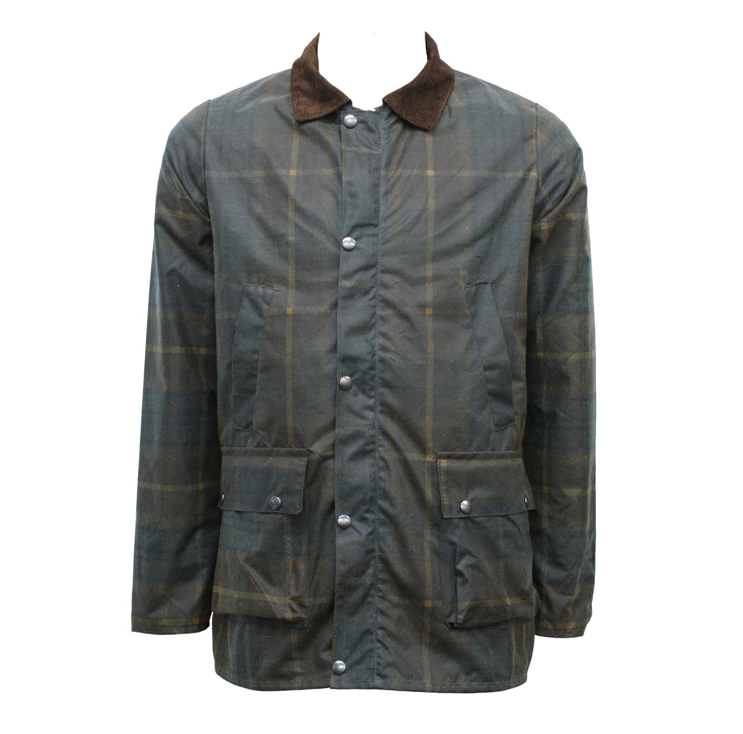 Plaid Wax Jacket Hiking Camping Riding Biker Coat Plaid