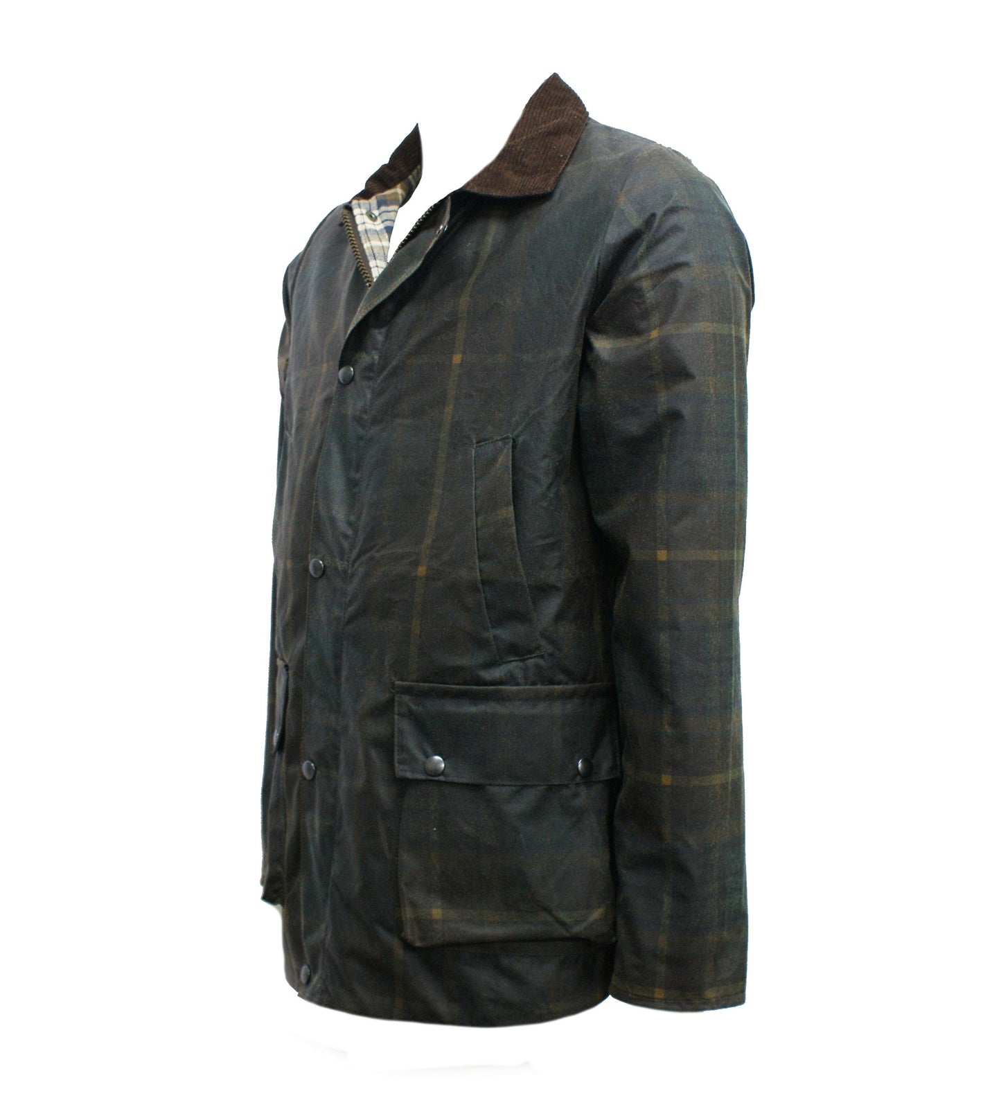 Plaid Wax Jacket Hiking Camping Riding Biker Coat Plaid