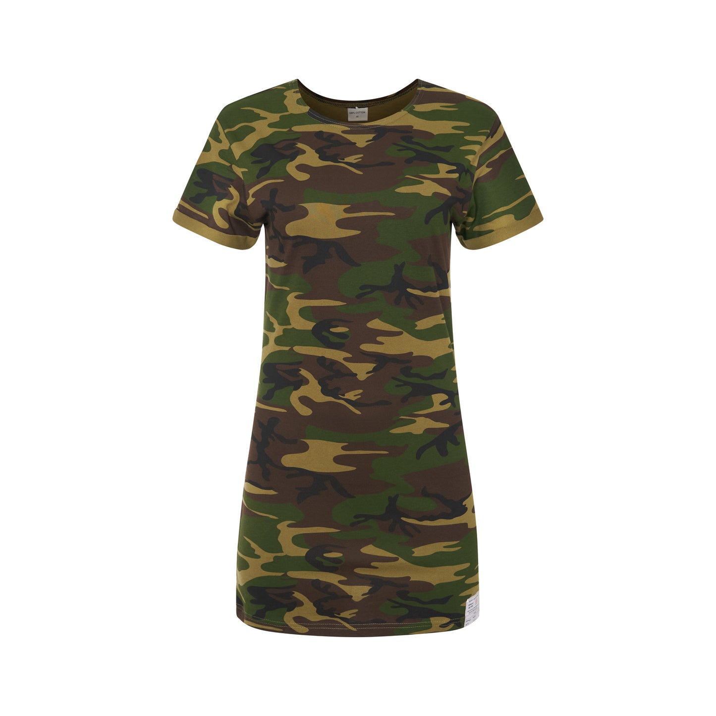 Women's Dress Top Army Camo Short Sleeve T-Shirt Woodland Camo