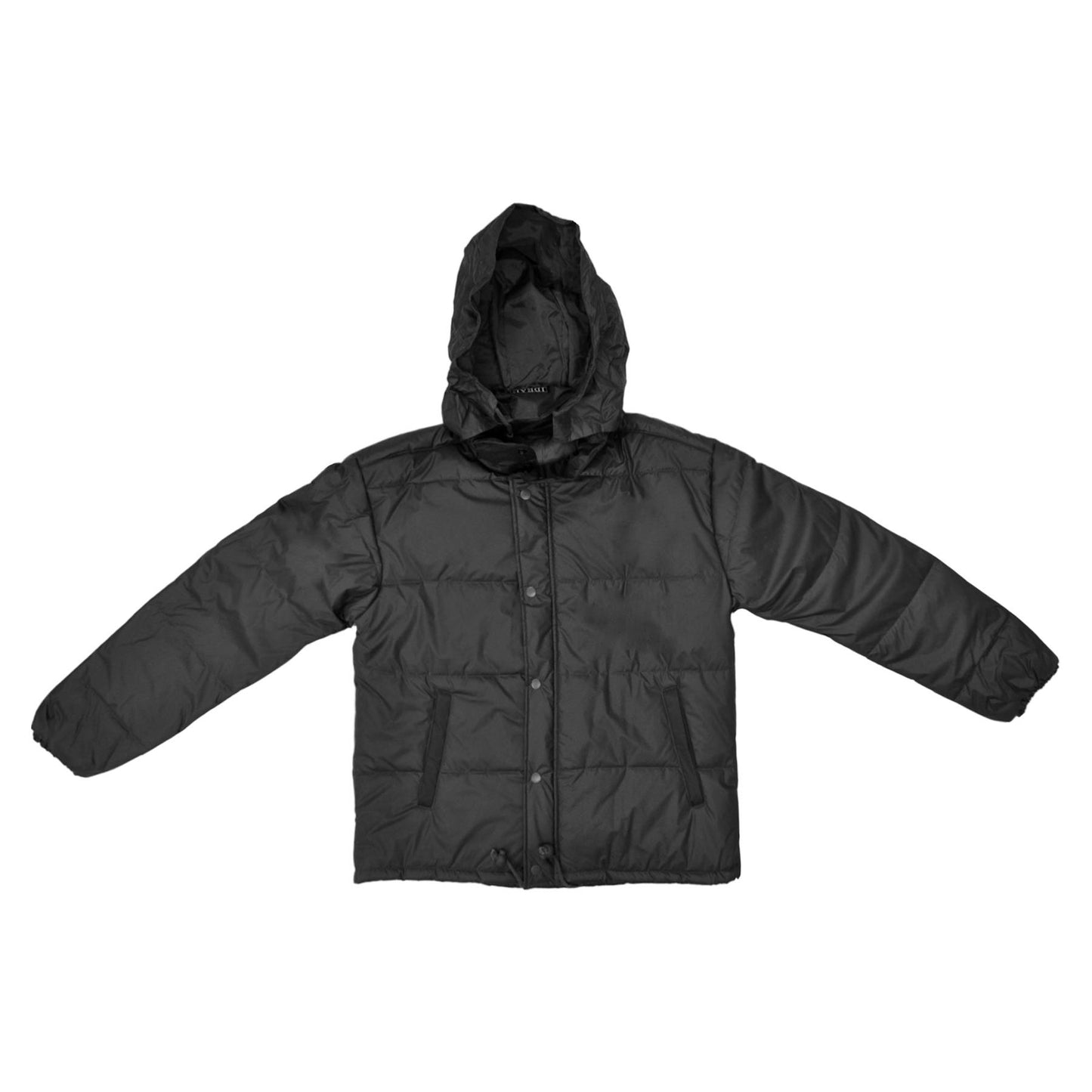 Puffer Jacket Padded Insulated PVC Warm Coat Black