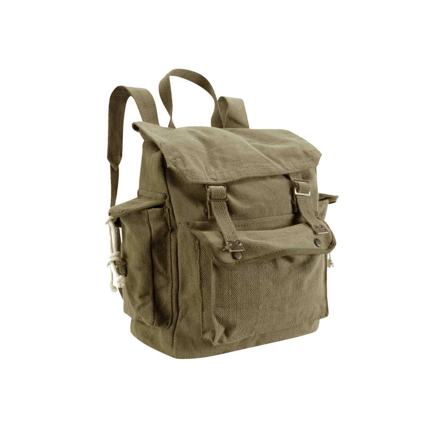 Army Rucksack Military Vintage Style Canvas Backpack Olive
