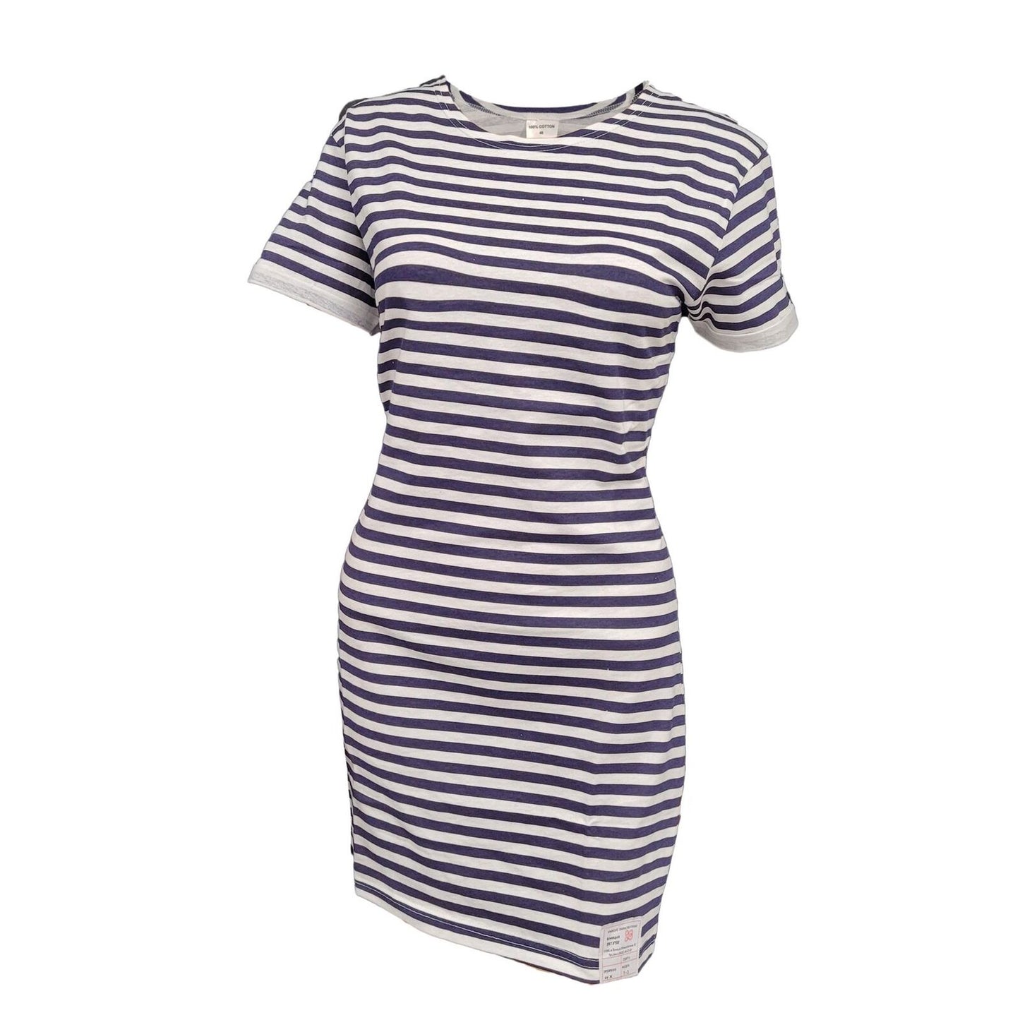 Women's Dress Top Army Camo Short Sleeve T-Shirt Navy Stripe