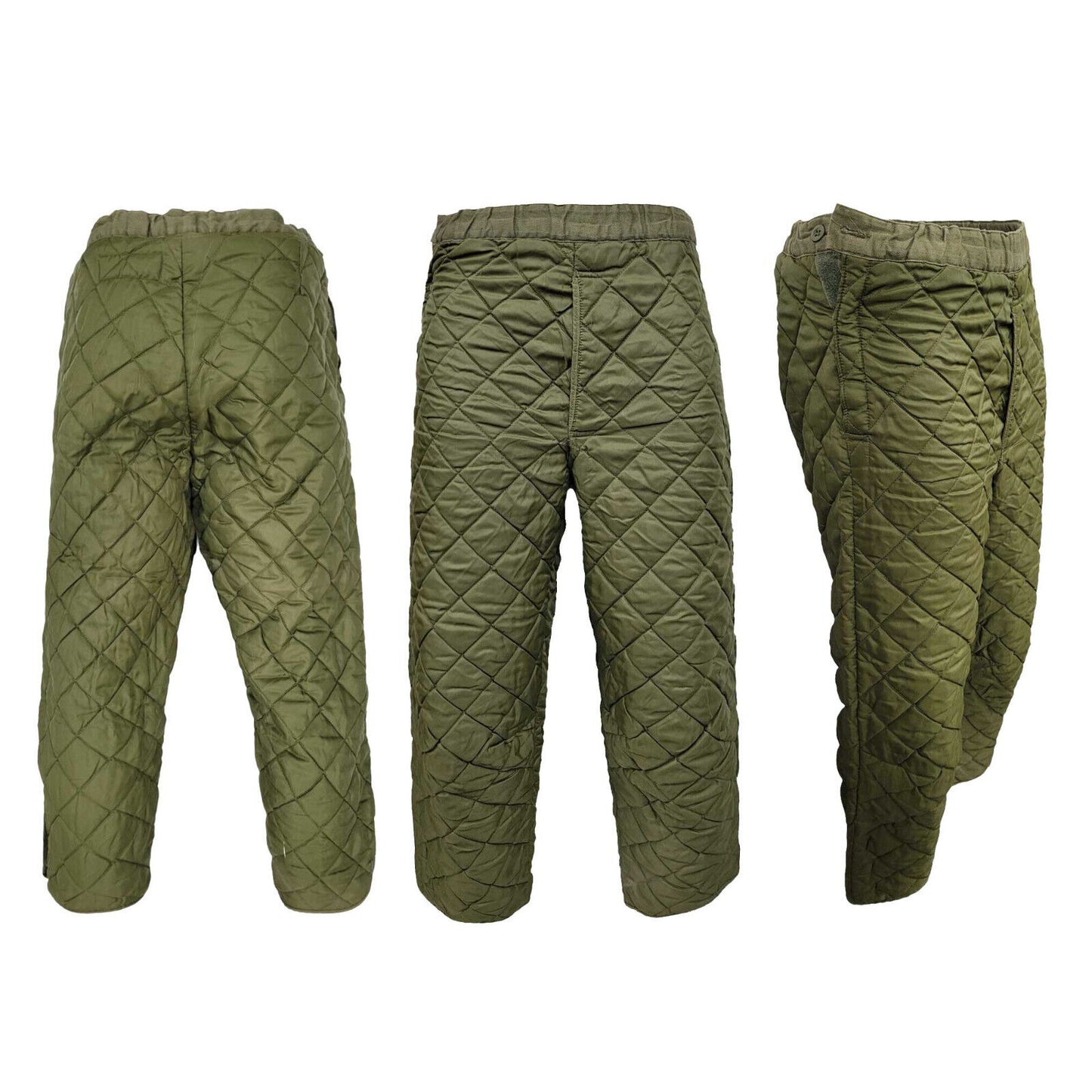 Original Dutch Army Quilted Trouser Padded Insulated Pants Olive