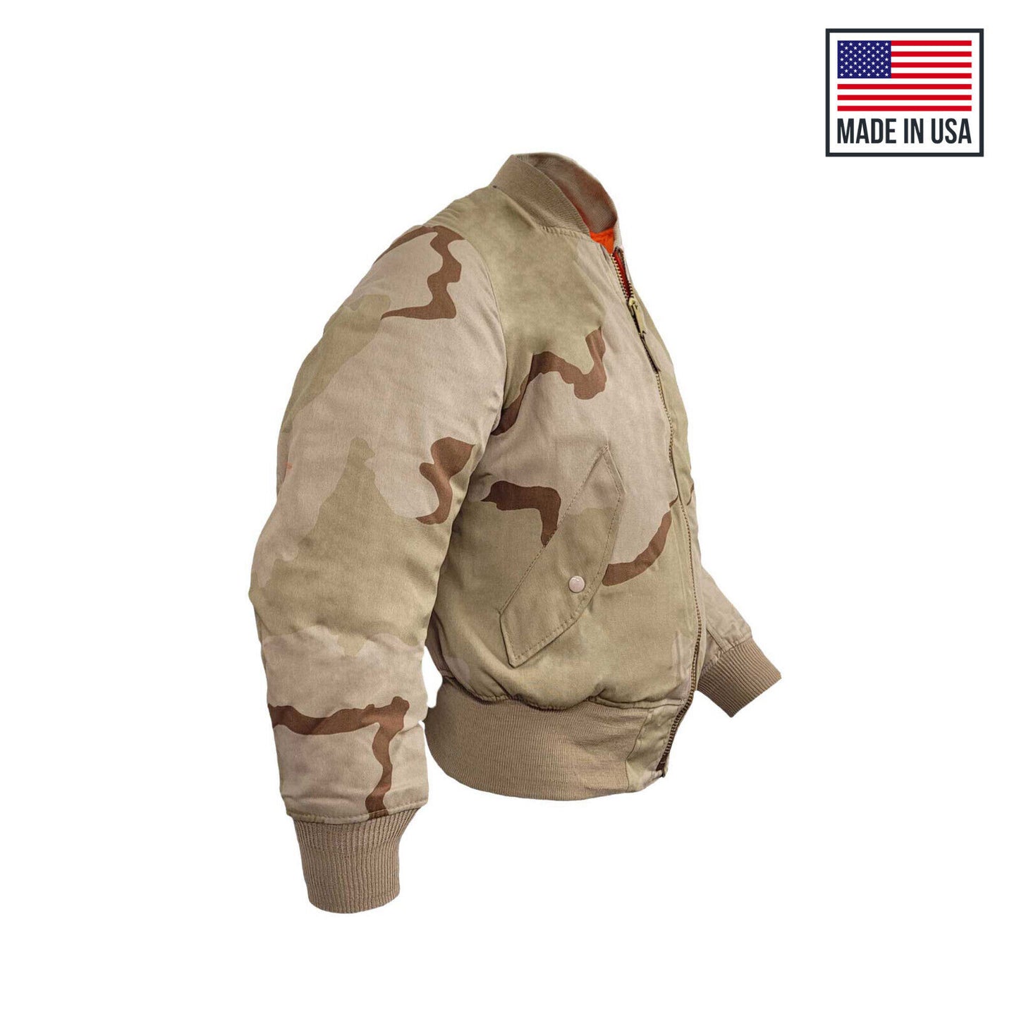 Original MA1 Flight Jacket Vintage Padded Bomber Tri Desert