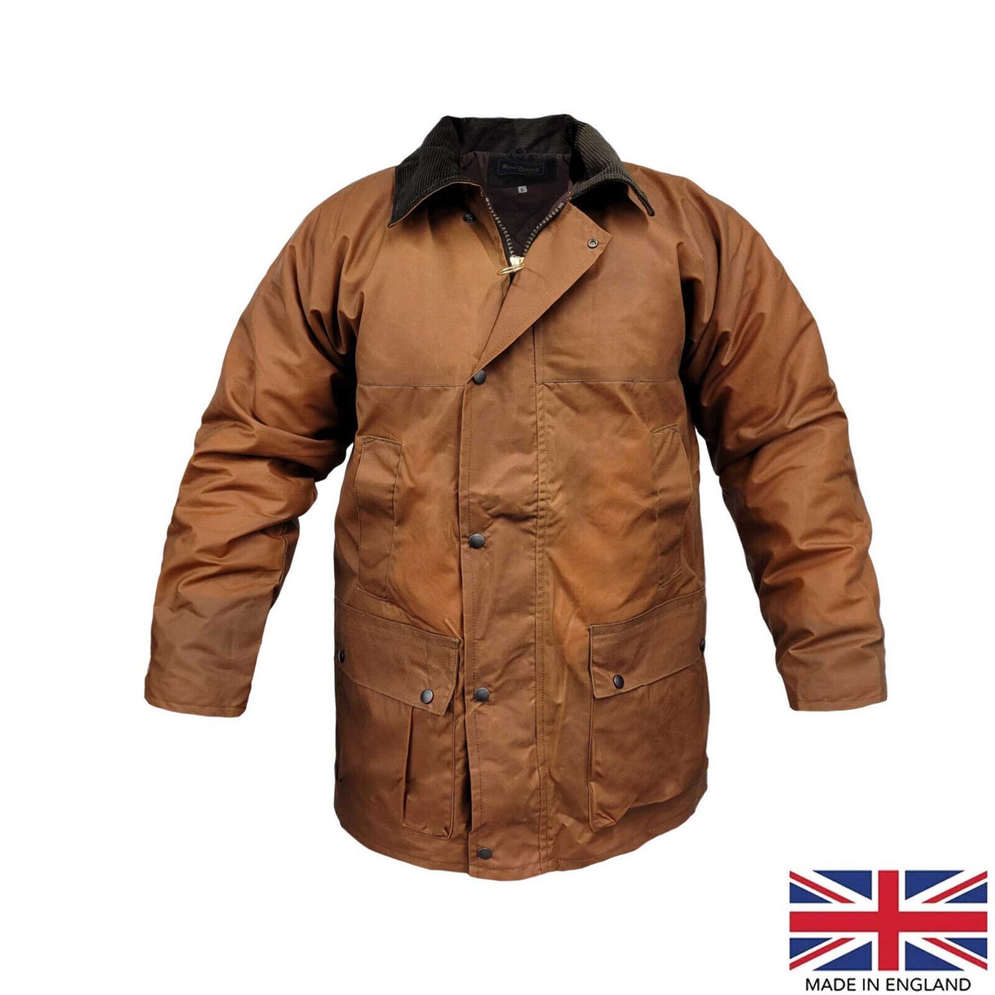 Padded Wax Jacket British Classic Hunting Fishing Riding Coat Brown