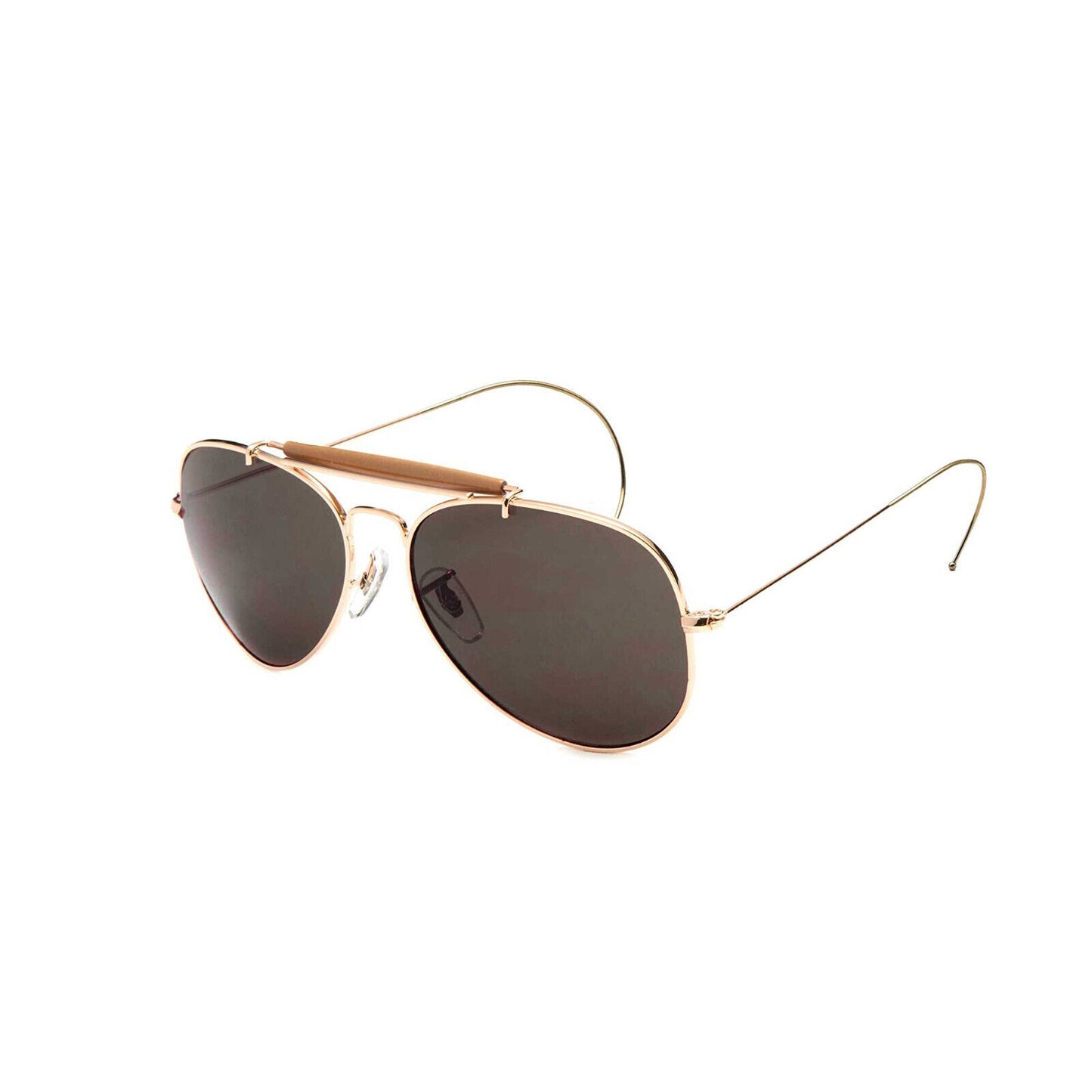 Pilot Sunglasses US Air Force Style with Case Brown Lenses